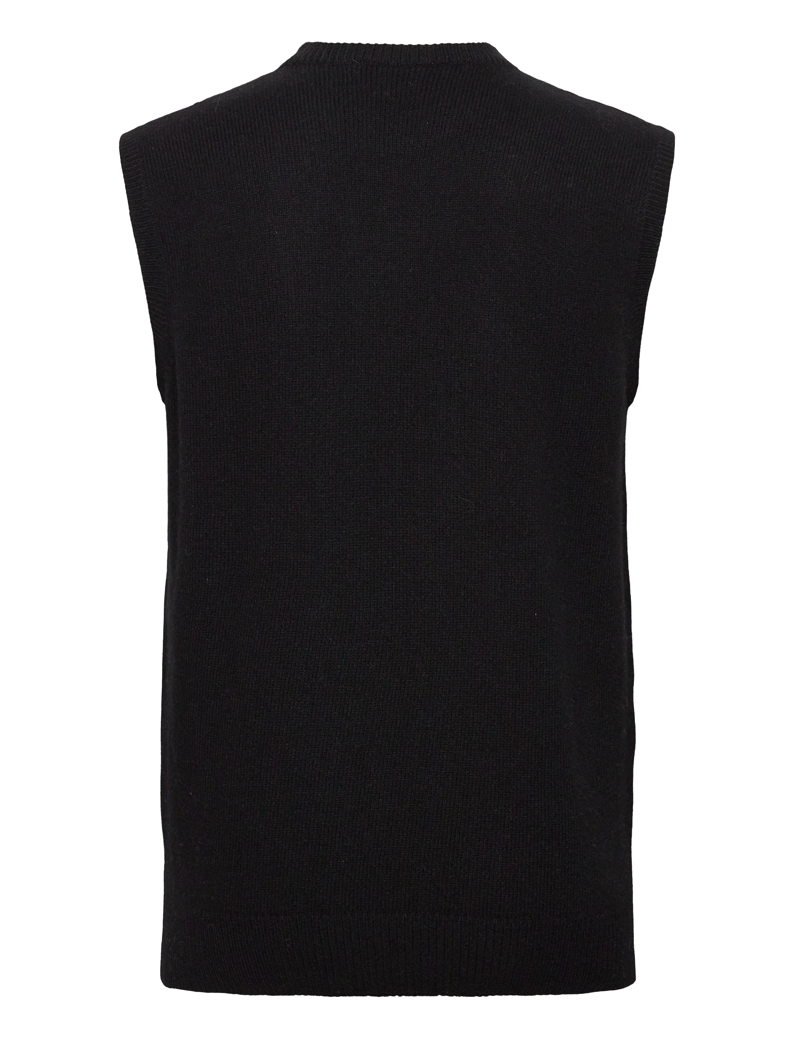 Davida Cashmere - Man Classic O-neck Vest - black - 1