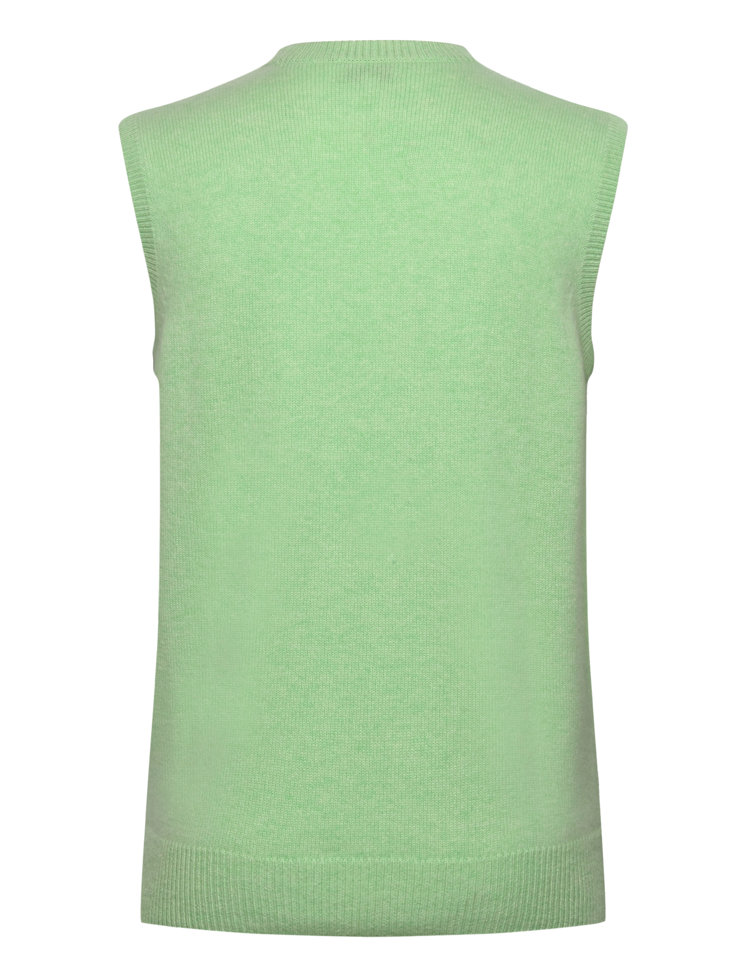 Davida Cashmere - Man Classic O-neck Vest - pistage - 1
