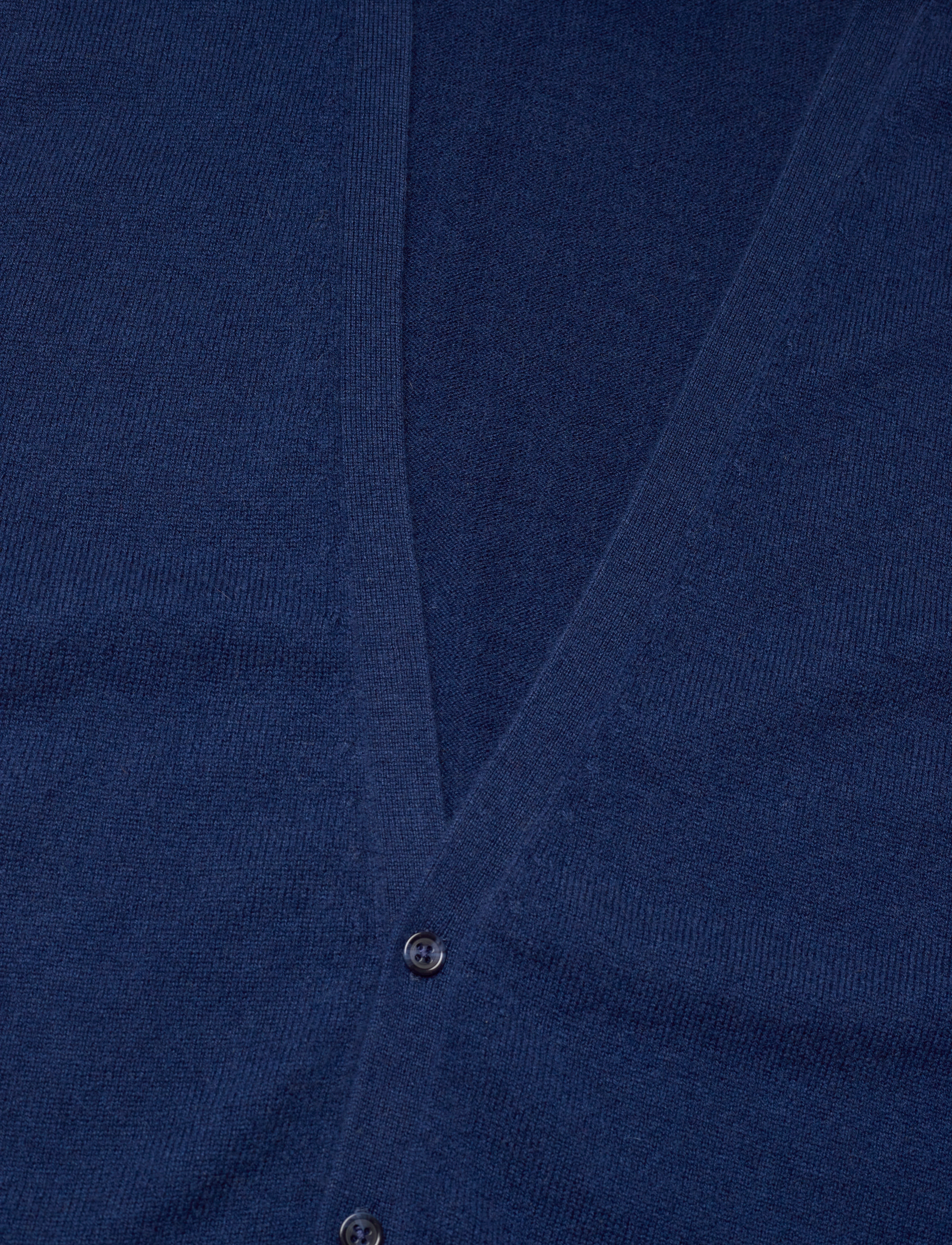 Davida Cashmere - Man Cardigan Vest - deep blue - 2