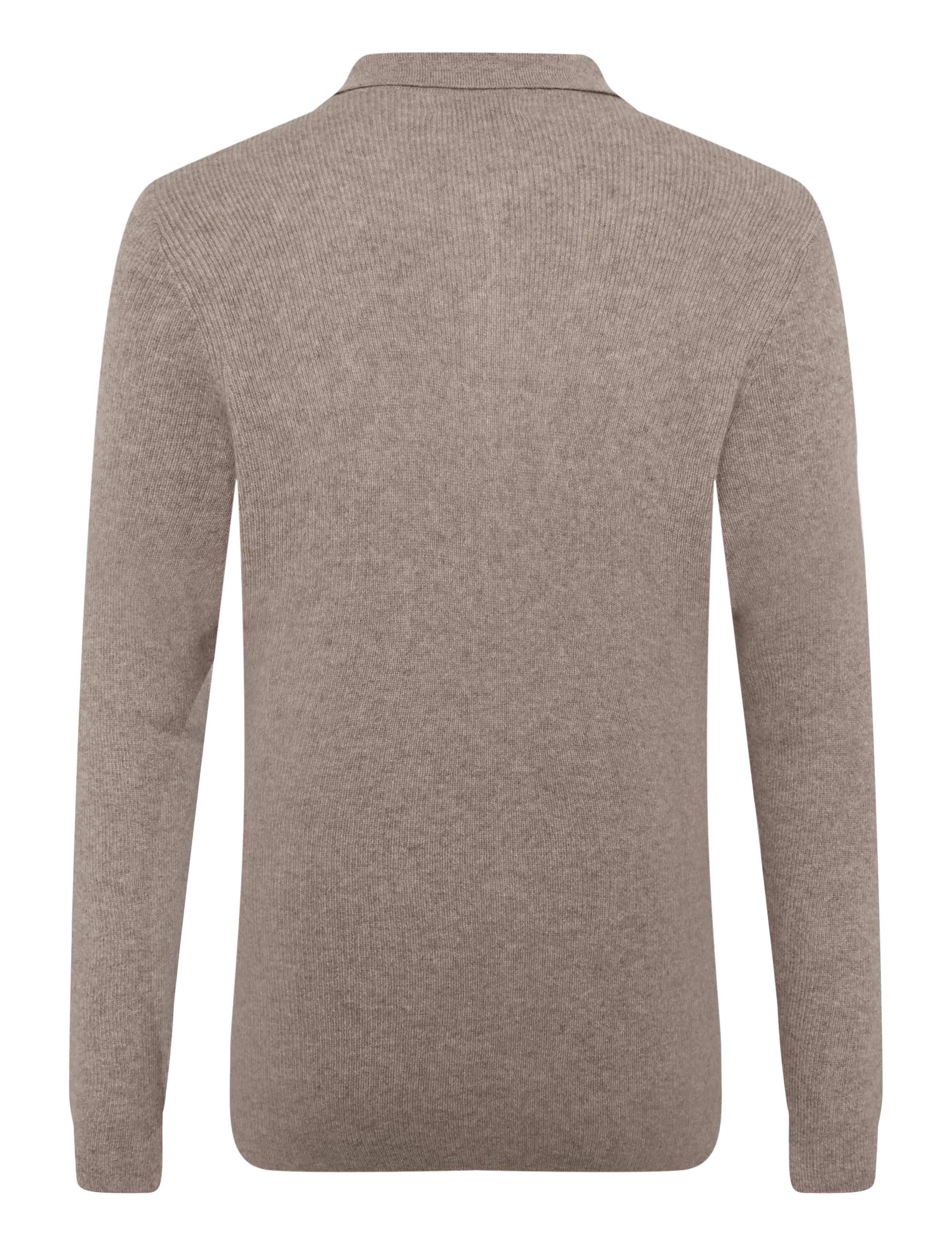 Davida Cashmere - man half zip rib sweater - pikkade varrukatega polod - mink - 1