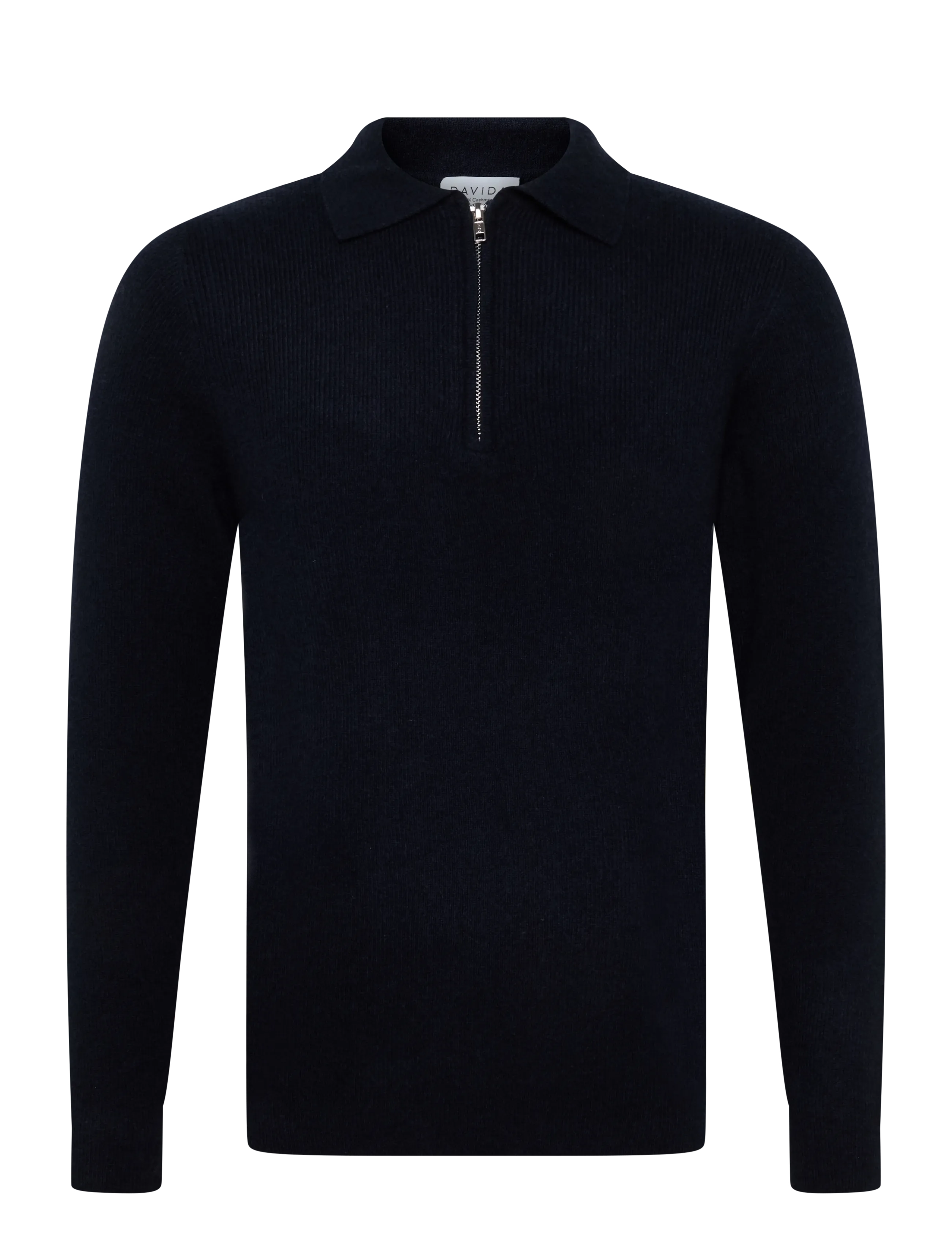 Davida Cashmere man half zip rib sweater - Inspiration - NAVY / navy