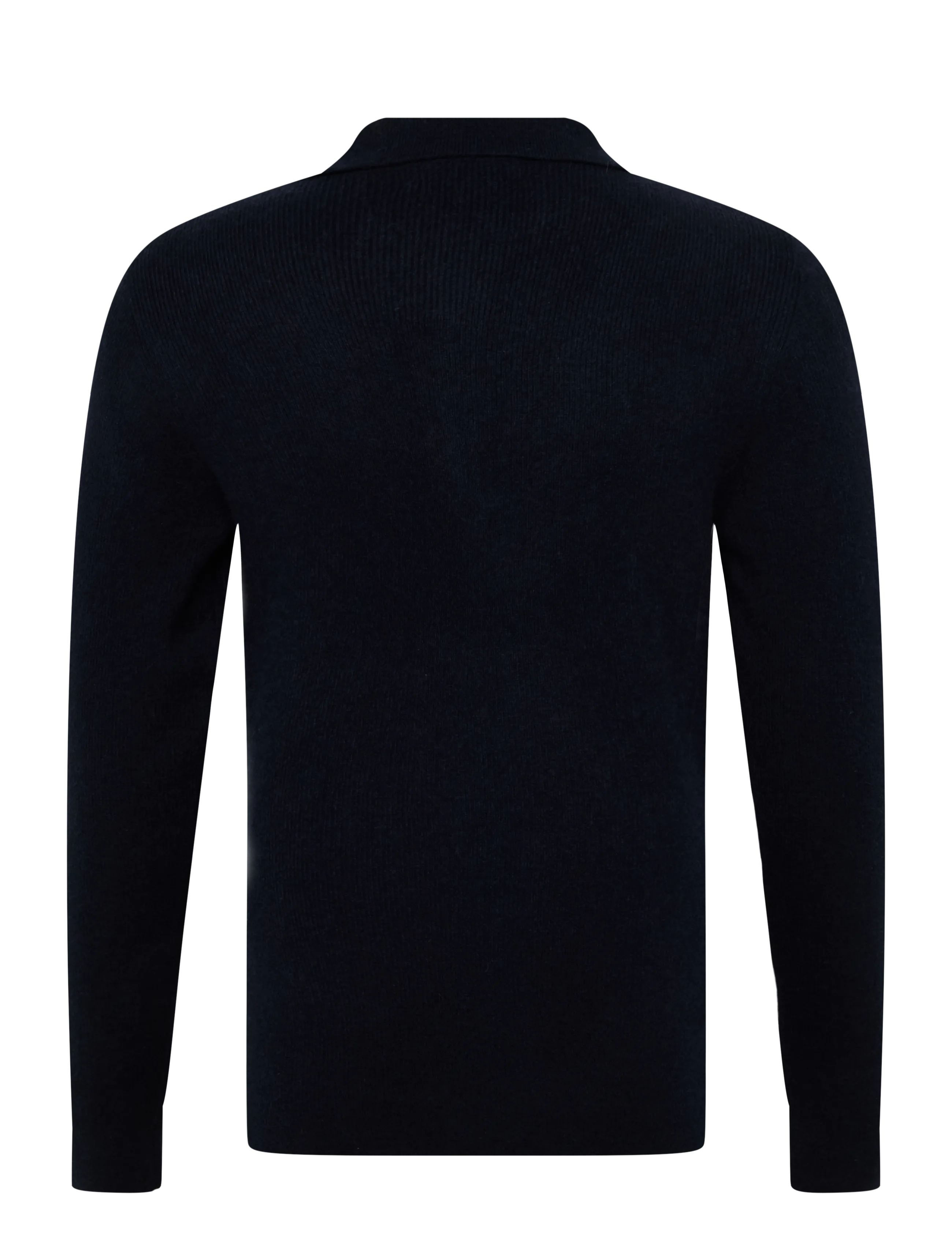 Davida Cashmere - man half zip rib sweater - navy - 1