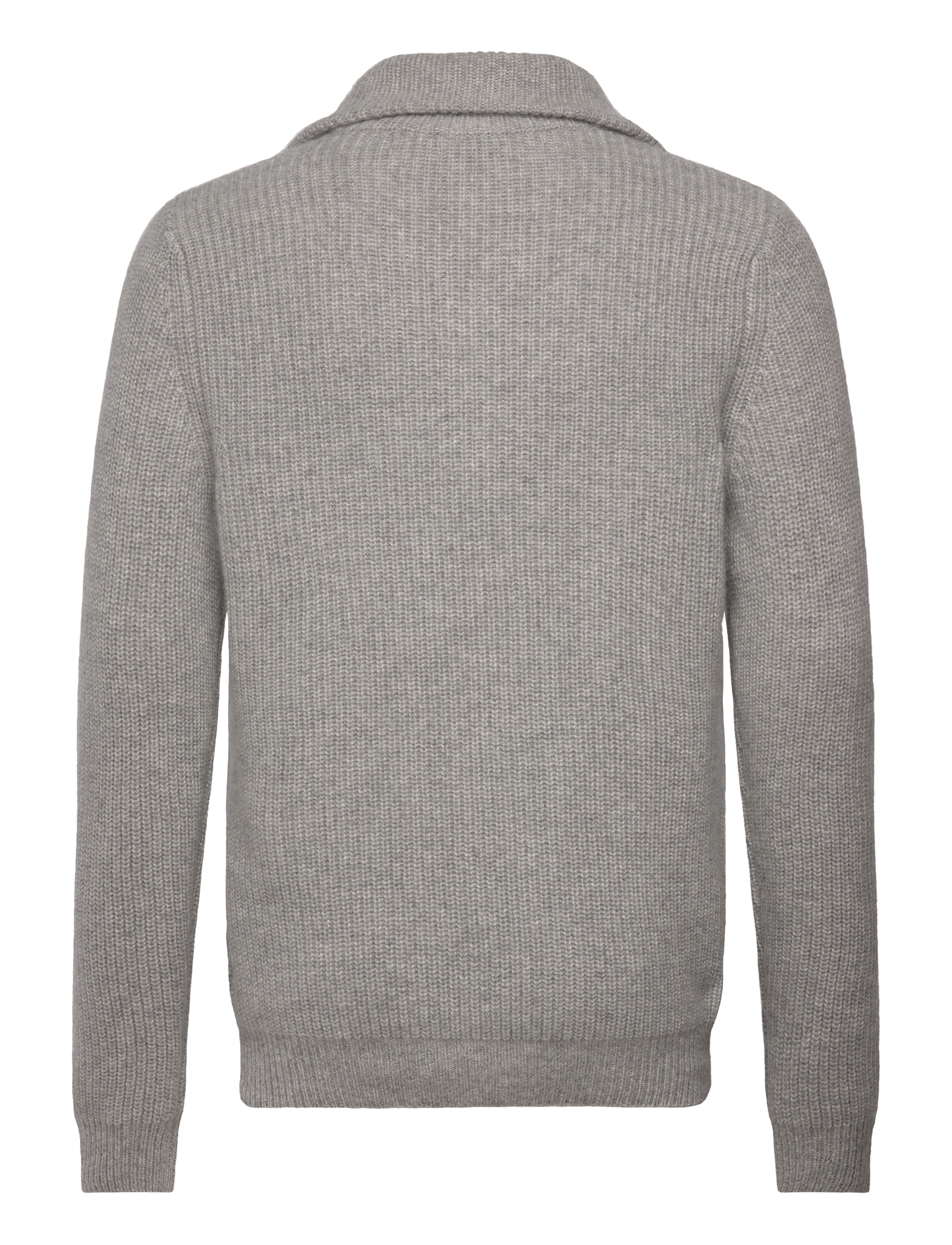 Davida Cashmere - Man Chunky Rib Half Zip - män - light grey - 1