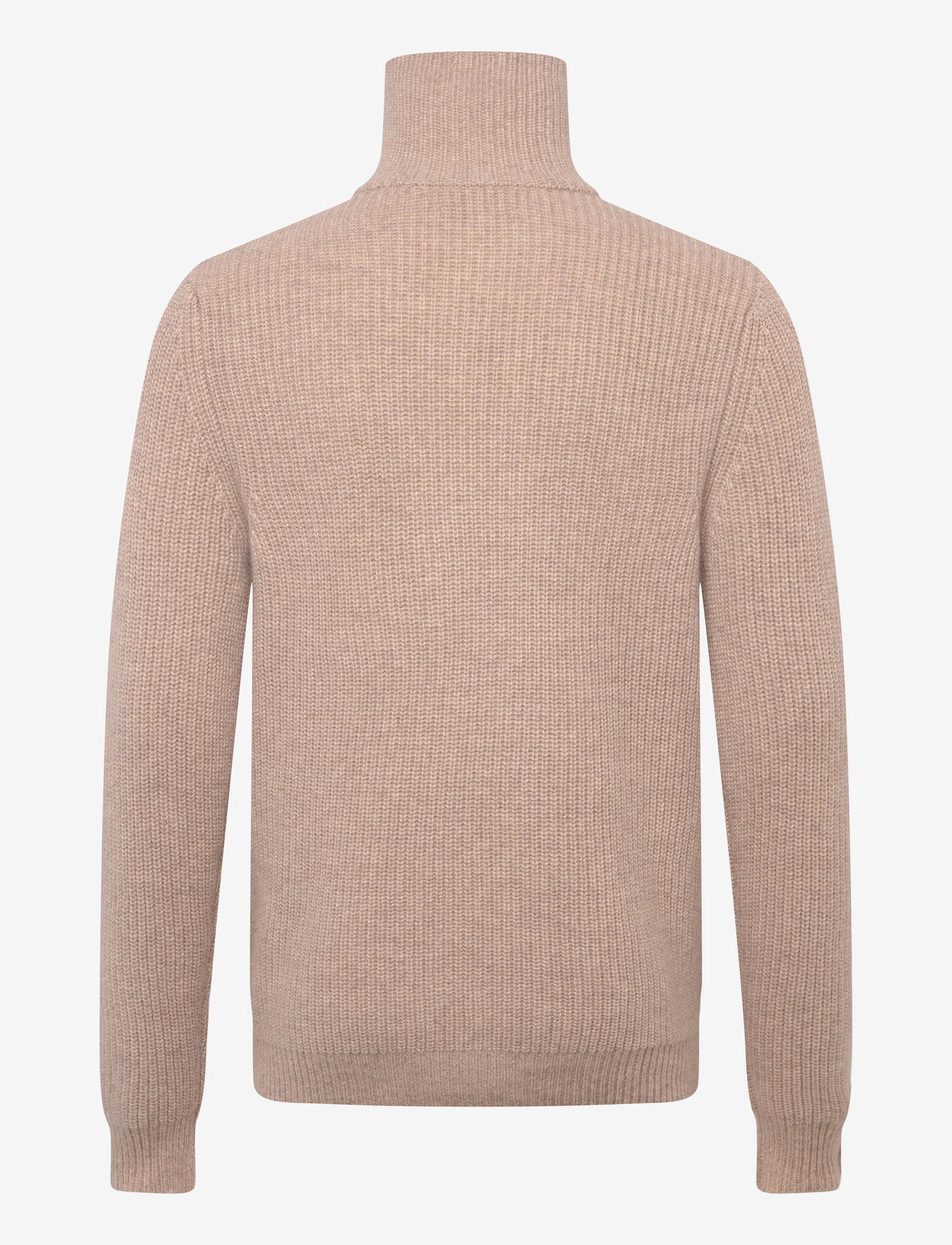 Davida Cashmere - Man Chunky Rib Half Zip - herbstliche kleidung - sand - 1