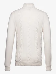 Davida Cashmere - Man Cable Turtleneck - megzti laisvalaikio drabužiai - white - 1