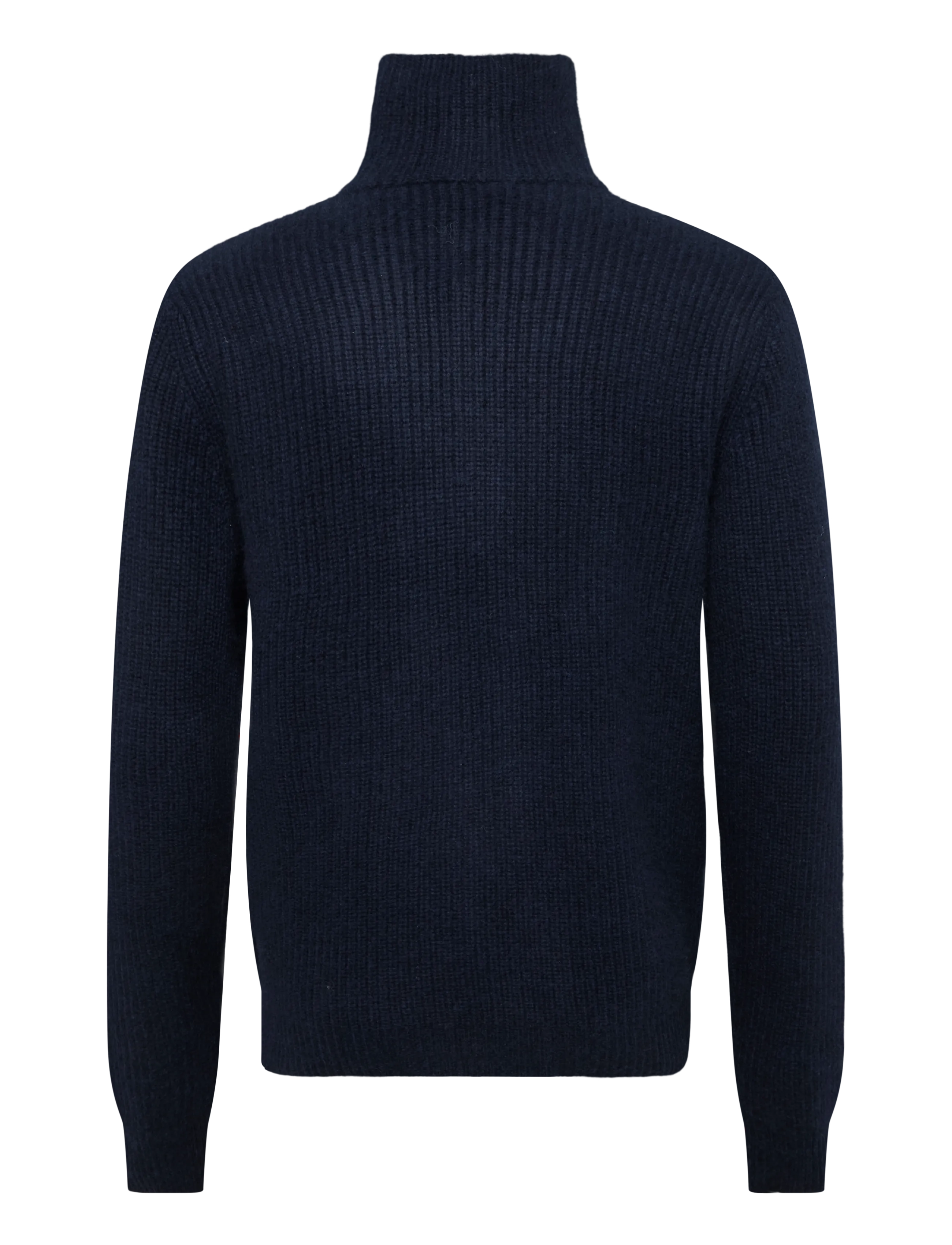 Davida Cashmere - man full zip rib - navy - 1