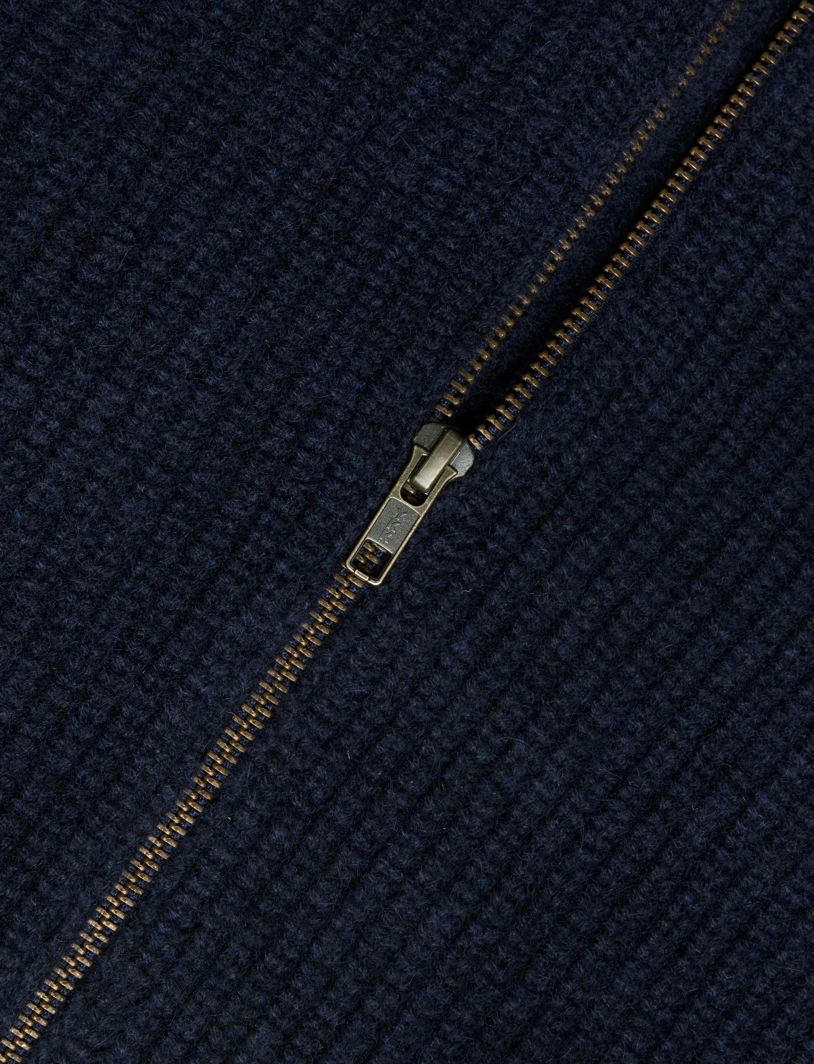 Davida Cashmere - man full zip rib - navy - 3