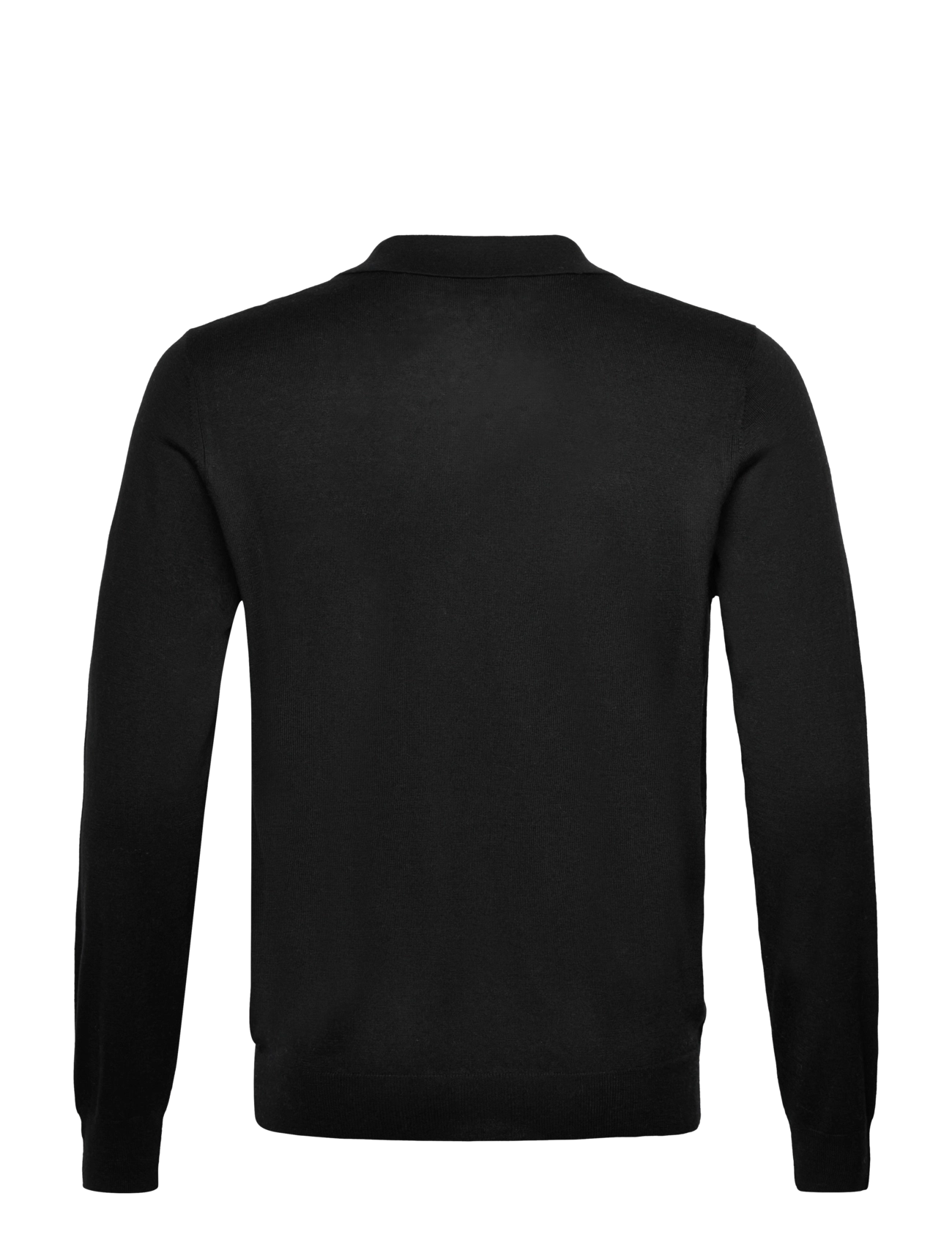 Davida Cashmere - Man Fine Knit Open Collar Sweater - black - 1