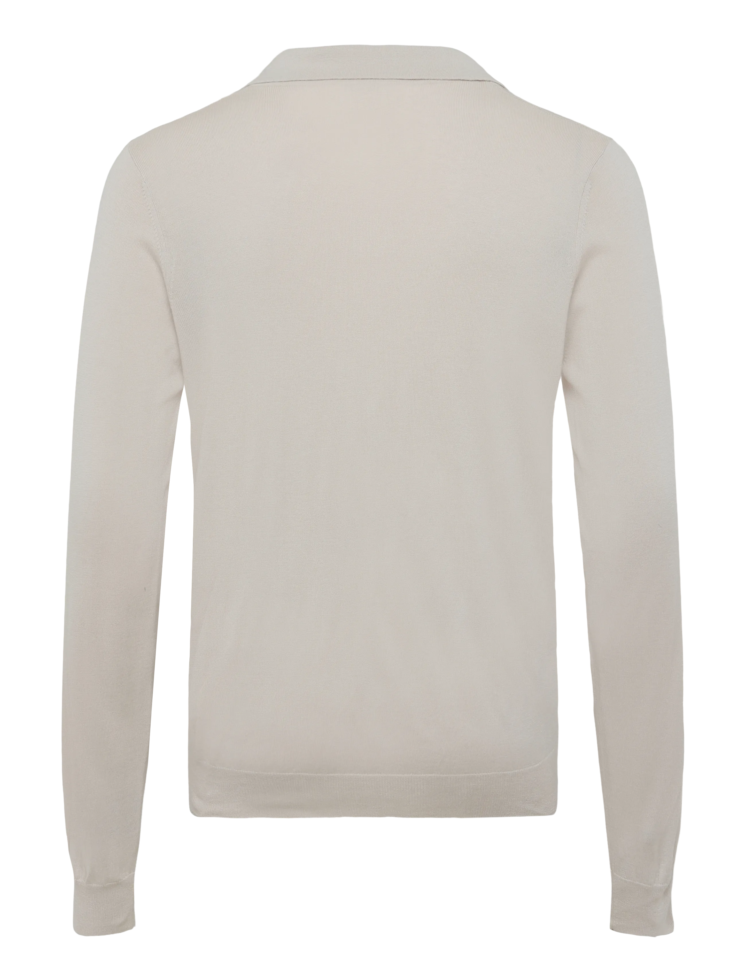 Davida Cashmere - Man Fine Knit Open Collar Sweater - v-ringat - light beige - 1