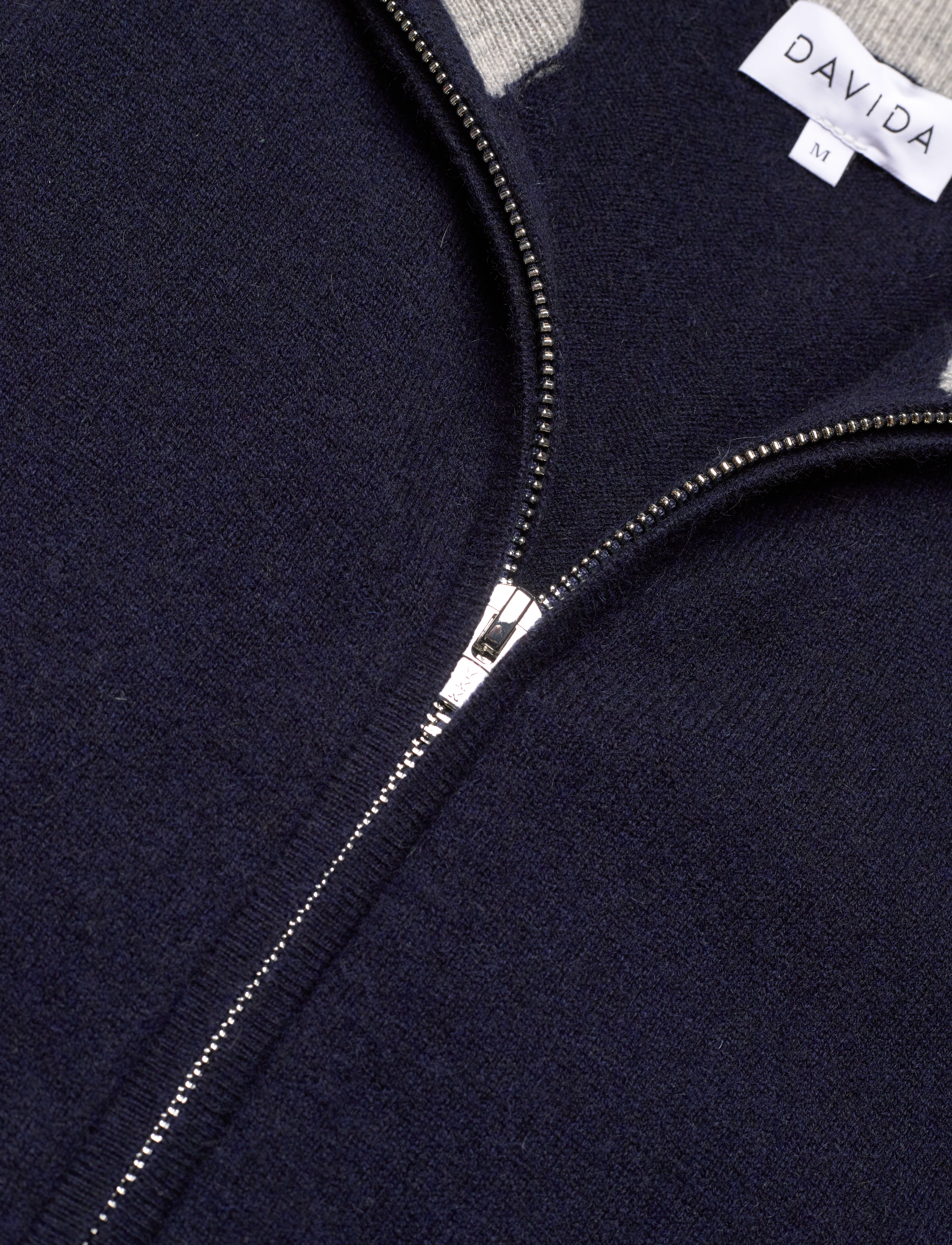 Davida Cashmere - Man Zip Cardigan - navy - 2