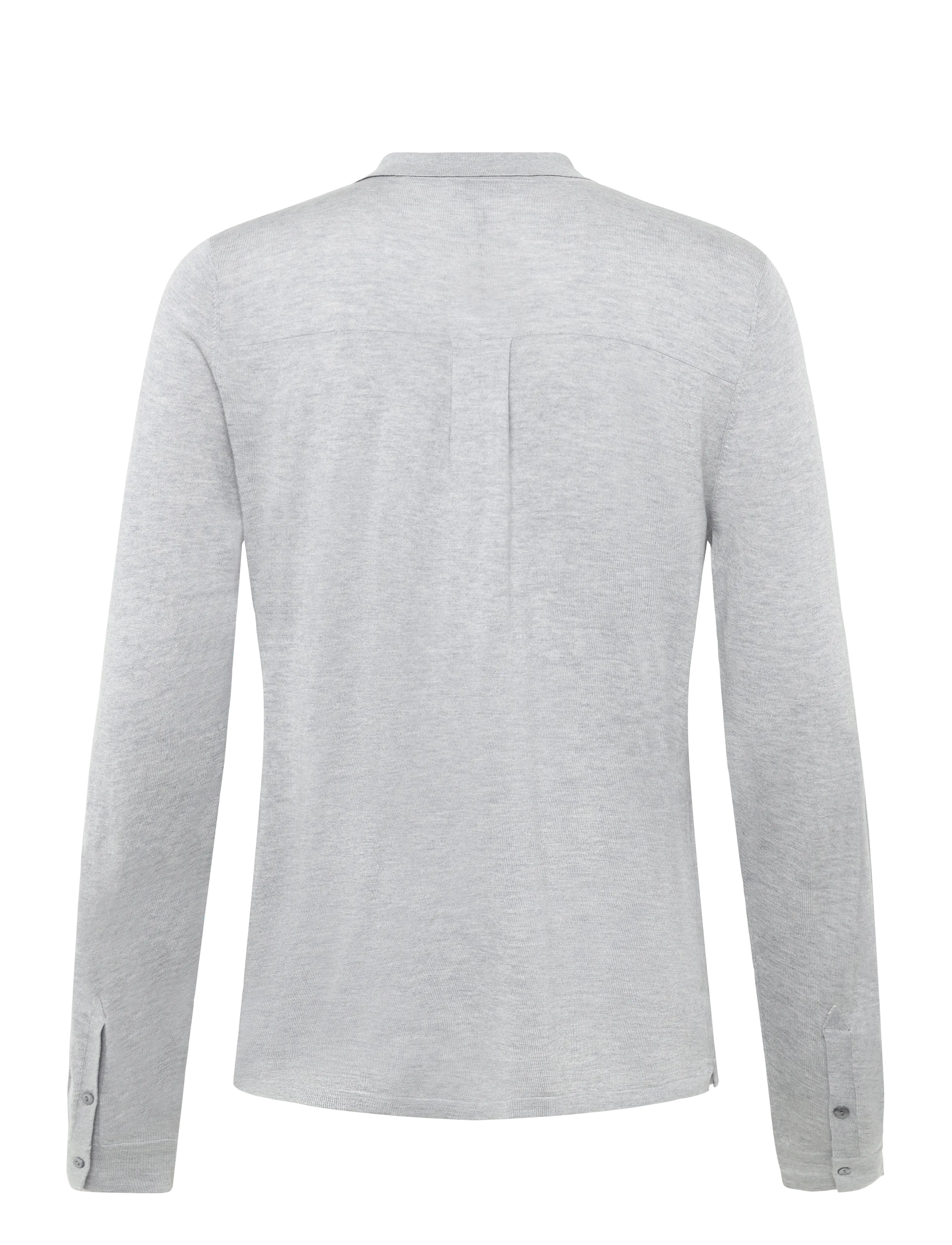 Davida Cashmere - Man Fine Knit Classic Shirt - light grey - 1