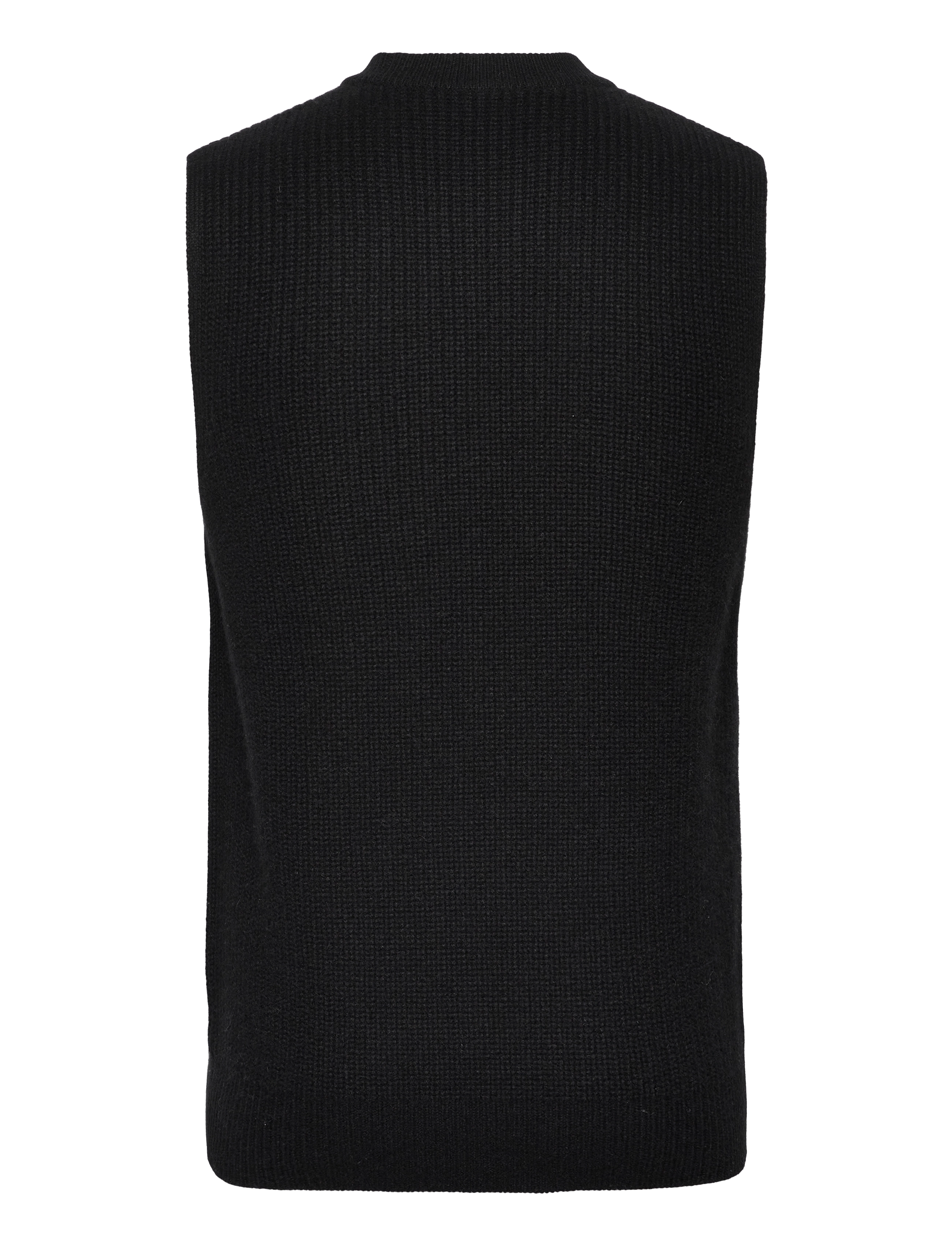 Davida Cashmere - Man Chunky Rib Vest - black - 1