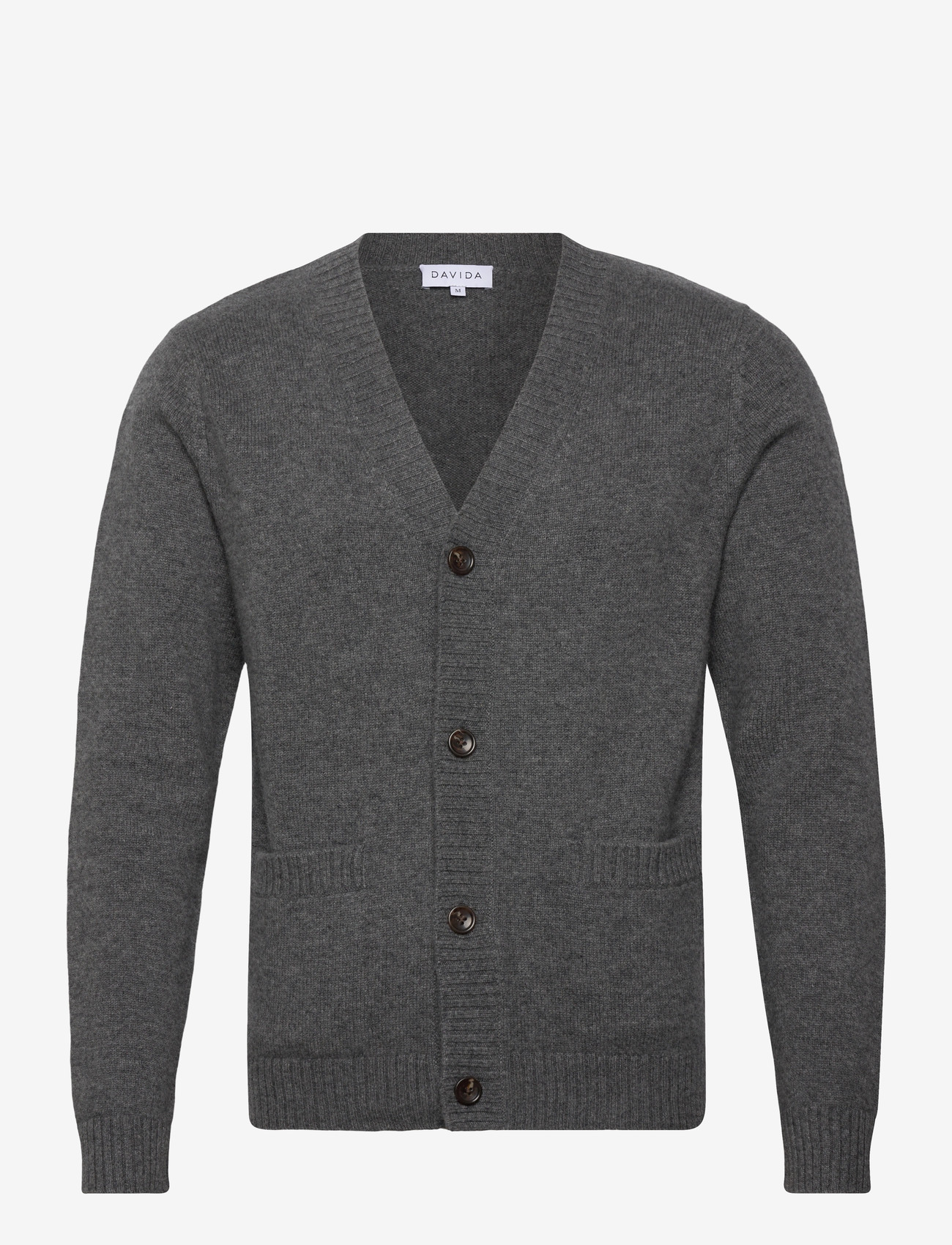 Davida Cashmere - Man Chunky V Cardigan - cardigans - dark grey - 1