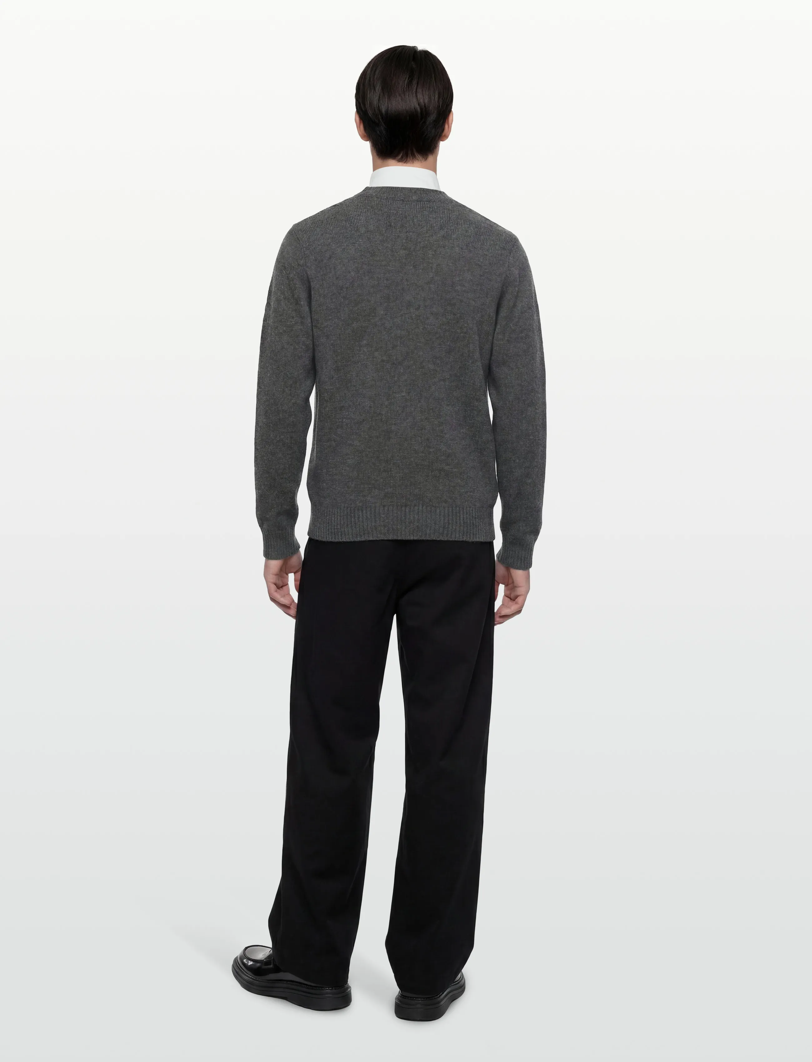 Davida Cashmere - Man Chunky V Cardigan - cardigans - dark grey - 4