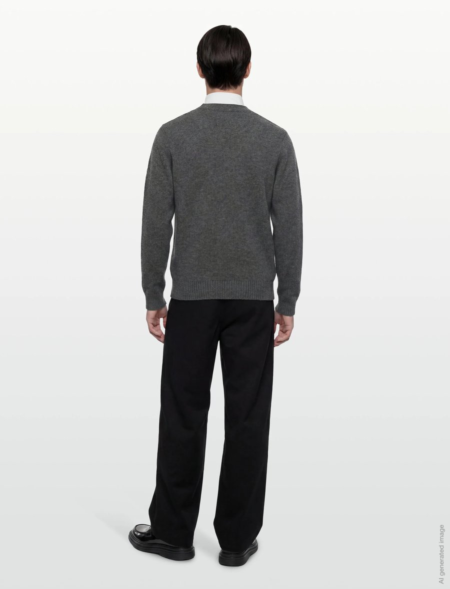 Davida Cashmere - Man Chunky V Cardigan - cardigans - dark grey - 4