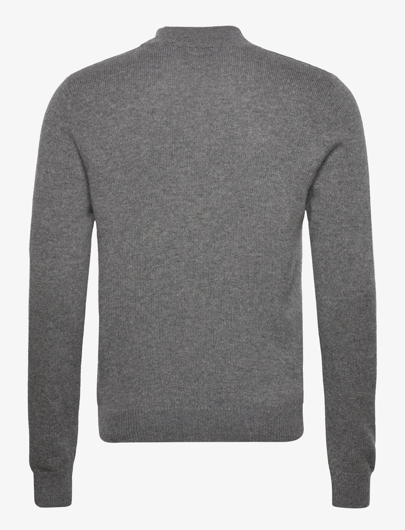 Davida Cashmere - Man Chunky V-neck Sweater - megztinis su v formos apykakle - dark grey - 1