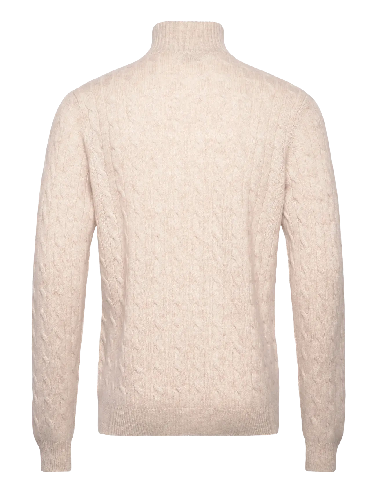 Davida Cashmere - Man Half Zip Cable Sweater - light beige - 2