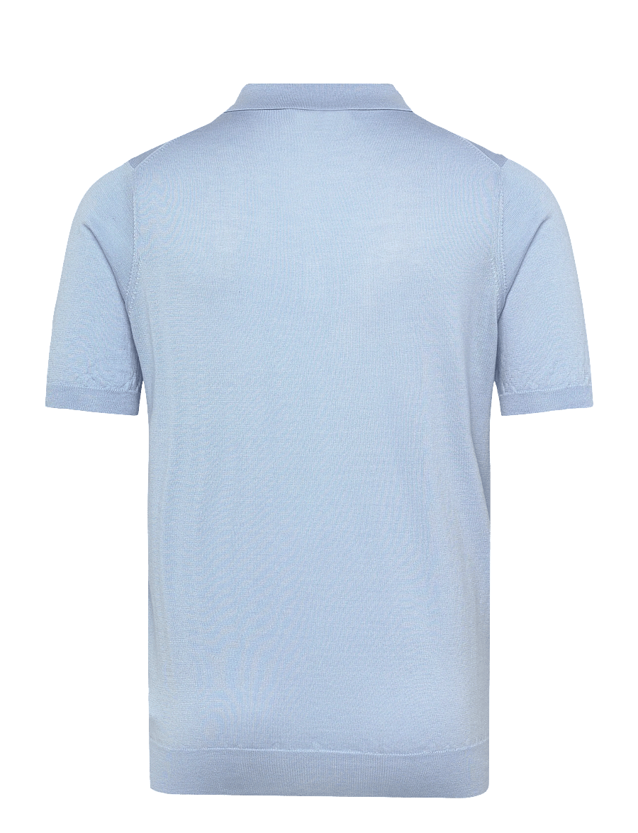 Davida Cashmere - Man Fine Knit Pique - gestrickte polohemden - blue fug - 1