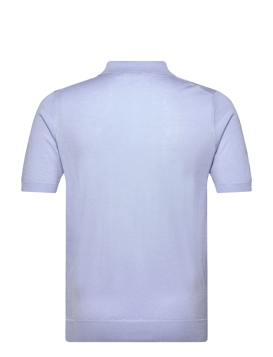 Davida Cashmere - Man Fine Knit Pique - gestrickte polohemden - light blue - 1
