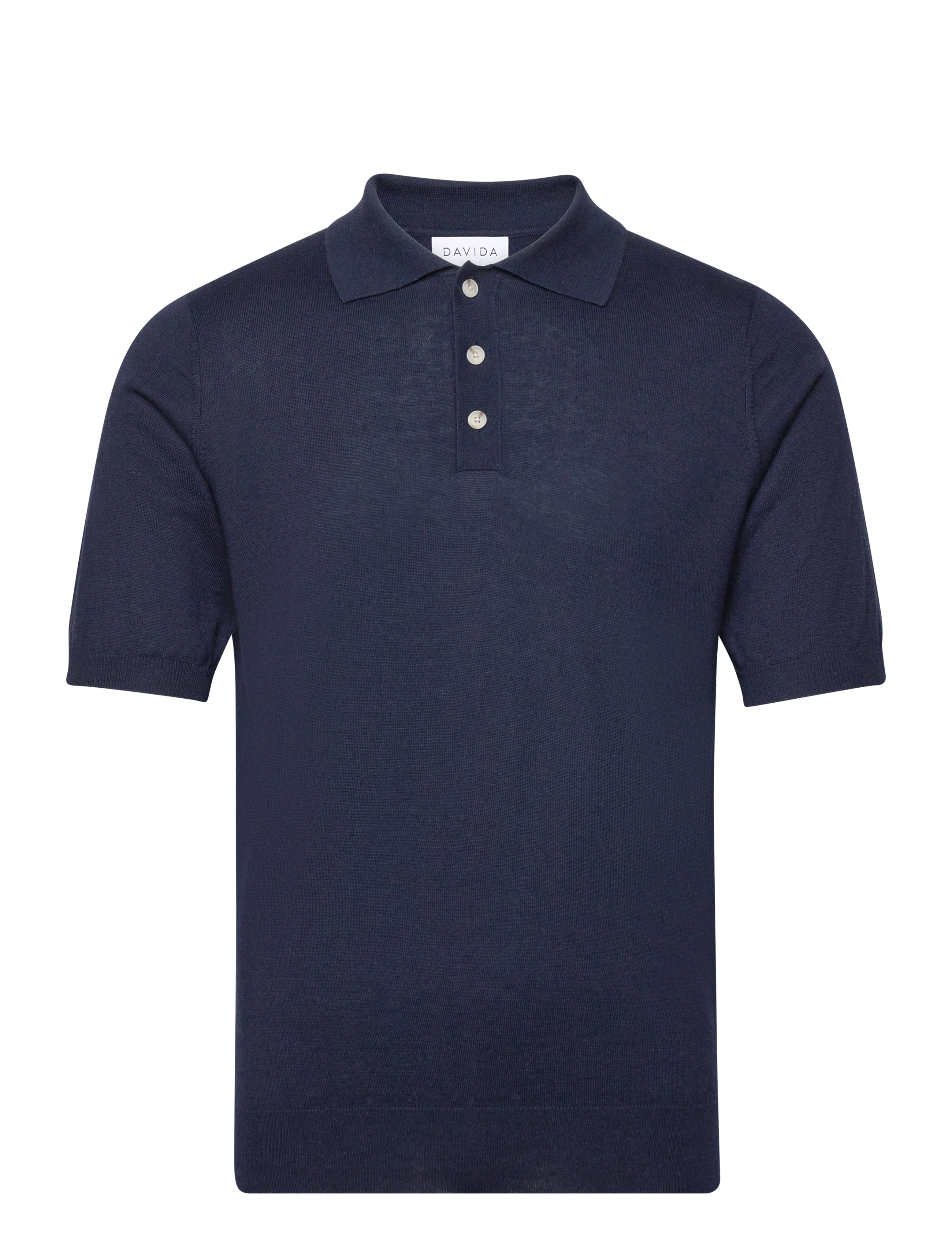 Davida Cashmere Man Fine Knit Pique - Strickmode - NAVY / navy