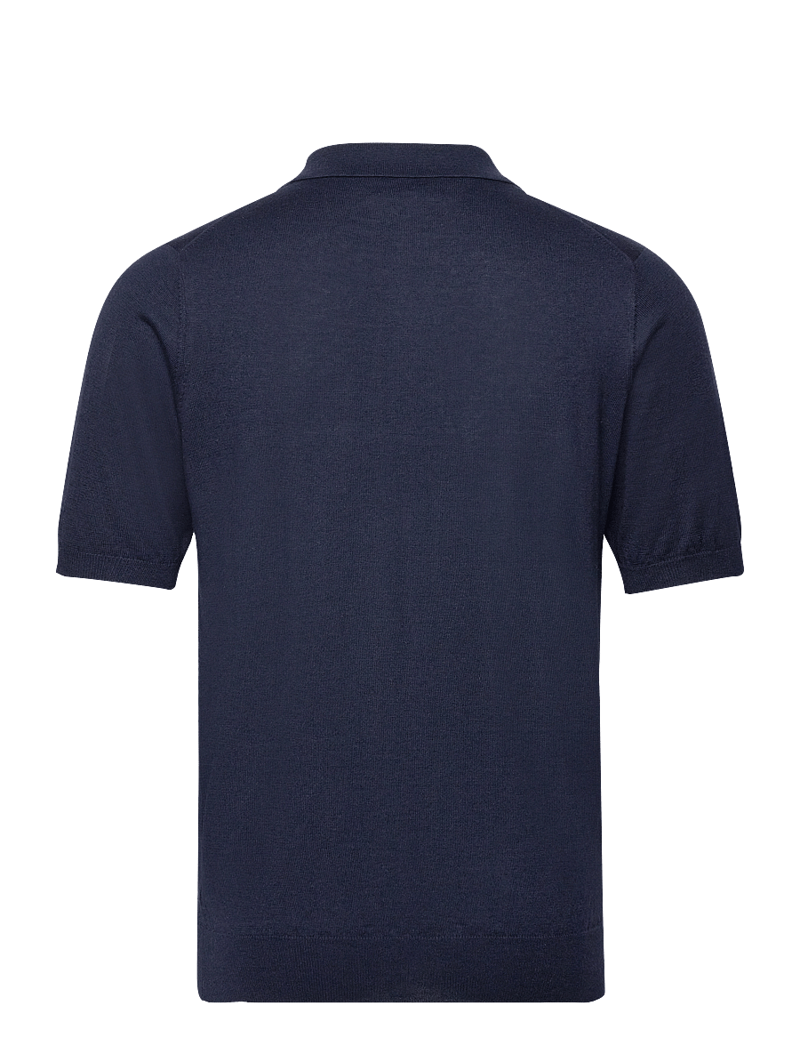Davida Cashmere - Man Fine Knit Pique - gestrickte polohemden - navy - 2