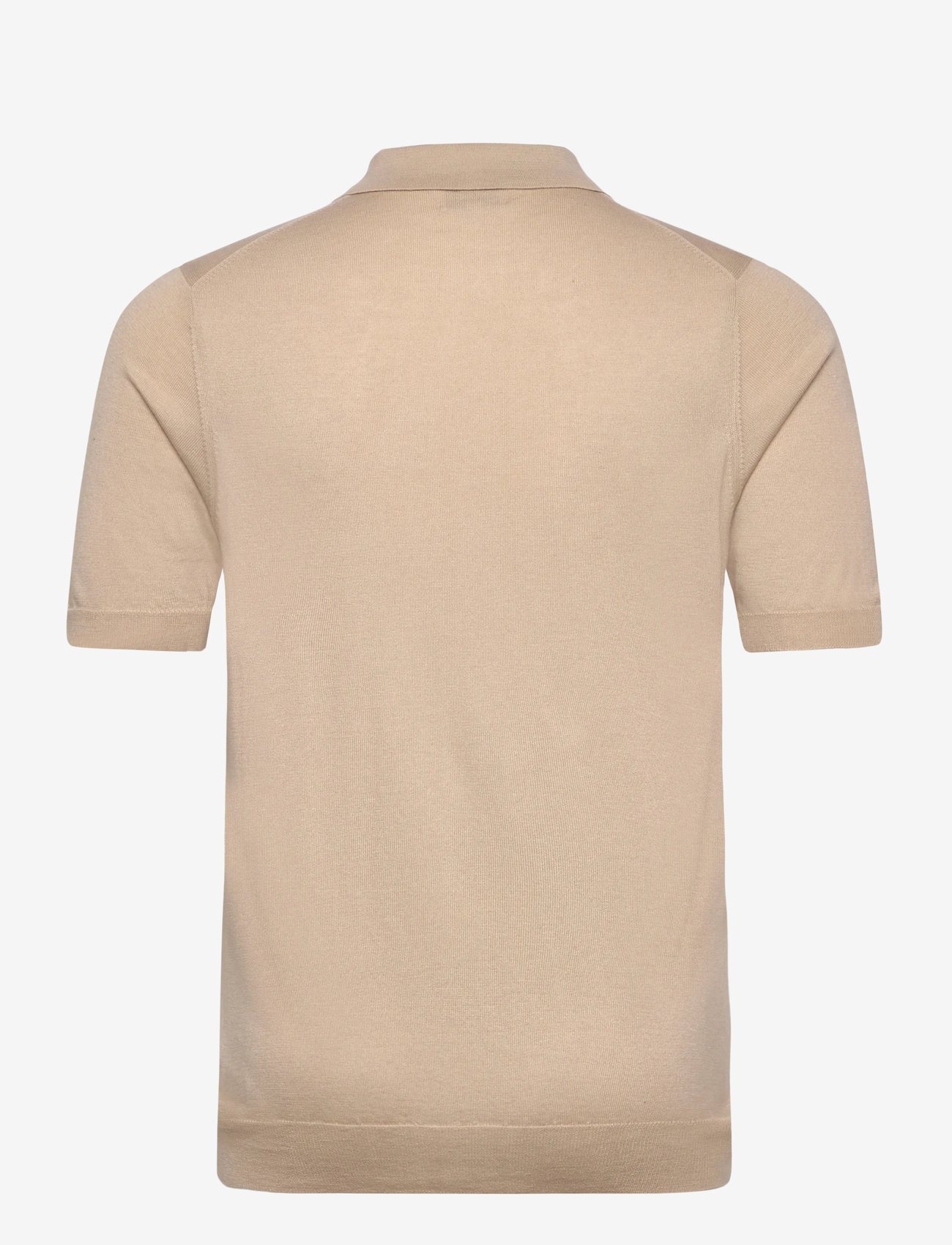 Davida Cashmere - Man Fine Knit Pique - kootud polosärgid - sand stone - 1