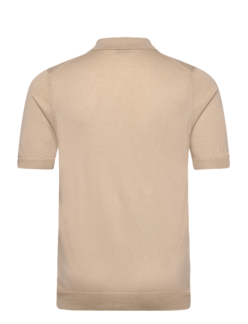Davida Cashmere - Man Fine Knit Pique - stickade pikéer - sand stone - 1