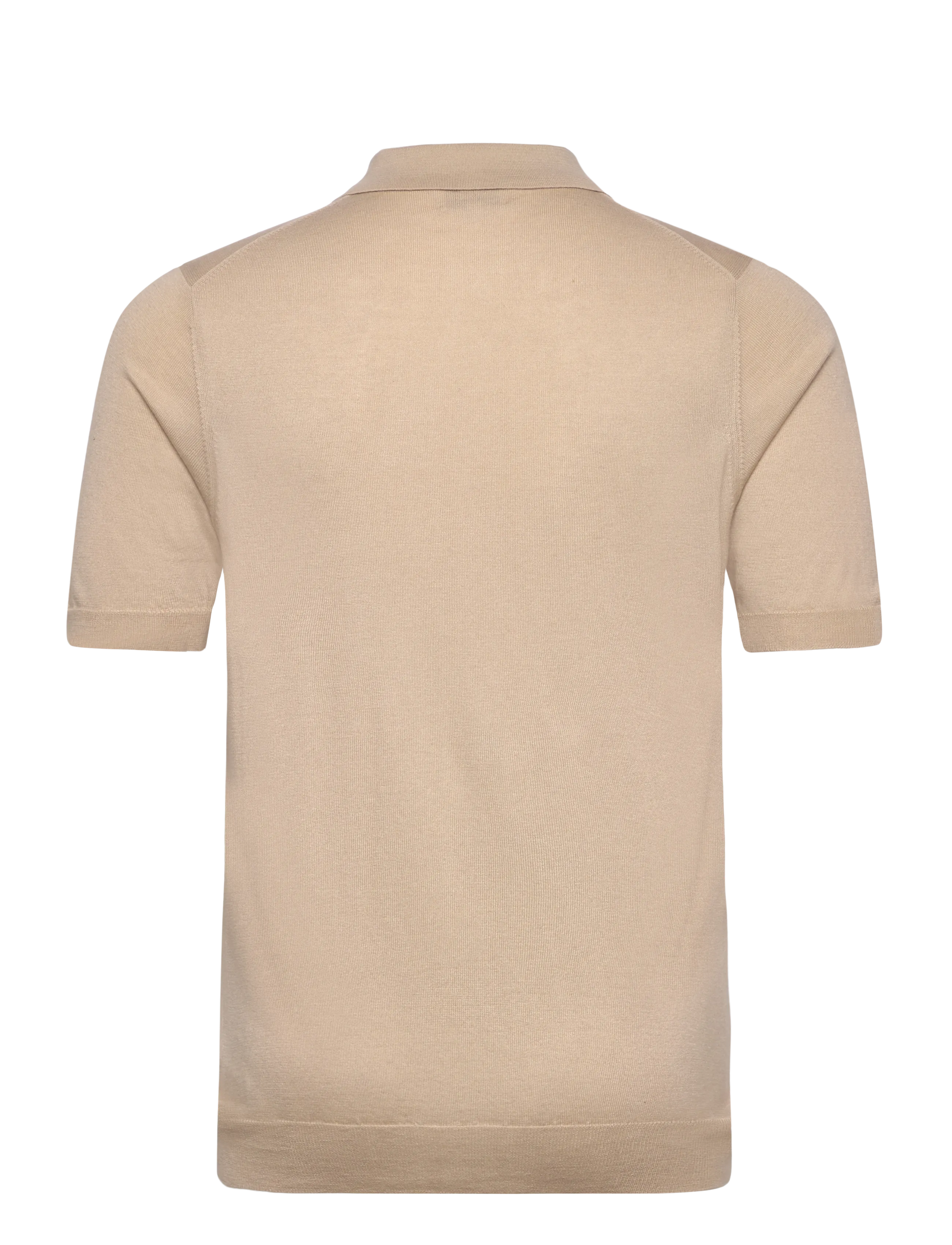 Davida Cashmere - Man Fine Knit Pique - dzianinowe bluzki polo - sand stone - 1