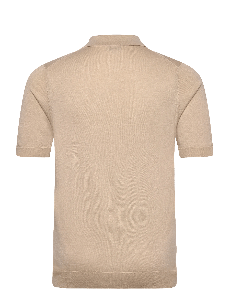 Davida Cashmere - Man Fine Knit Pique - gestrickte polohemden - sand stone - 1