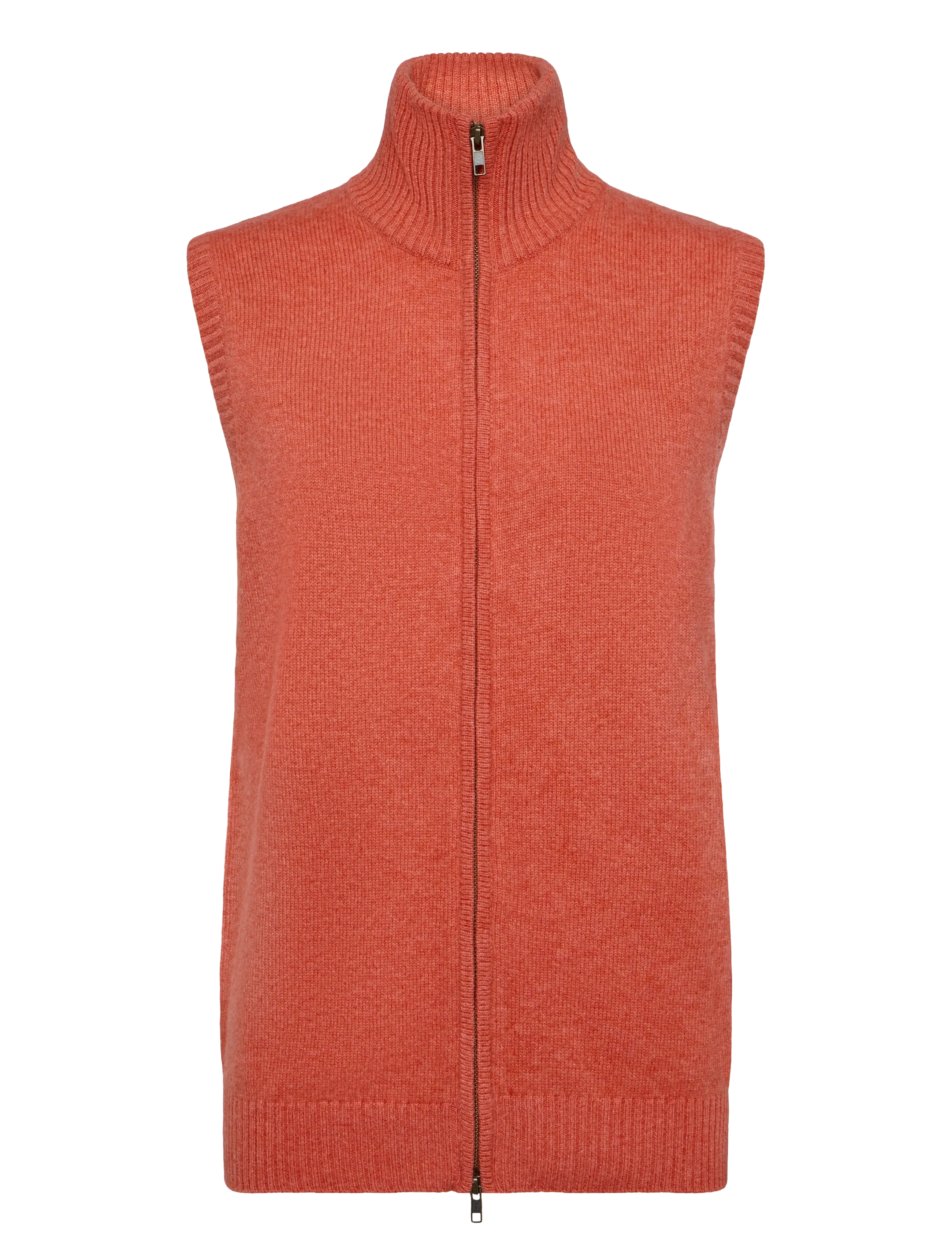 DAVIDA CASHMERE Man Zip Vest Orange - S - Herren