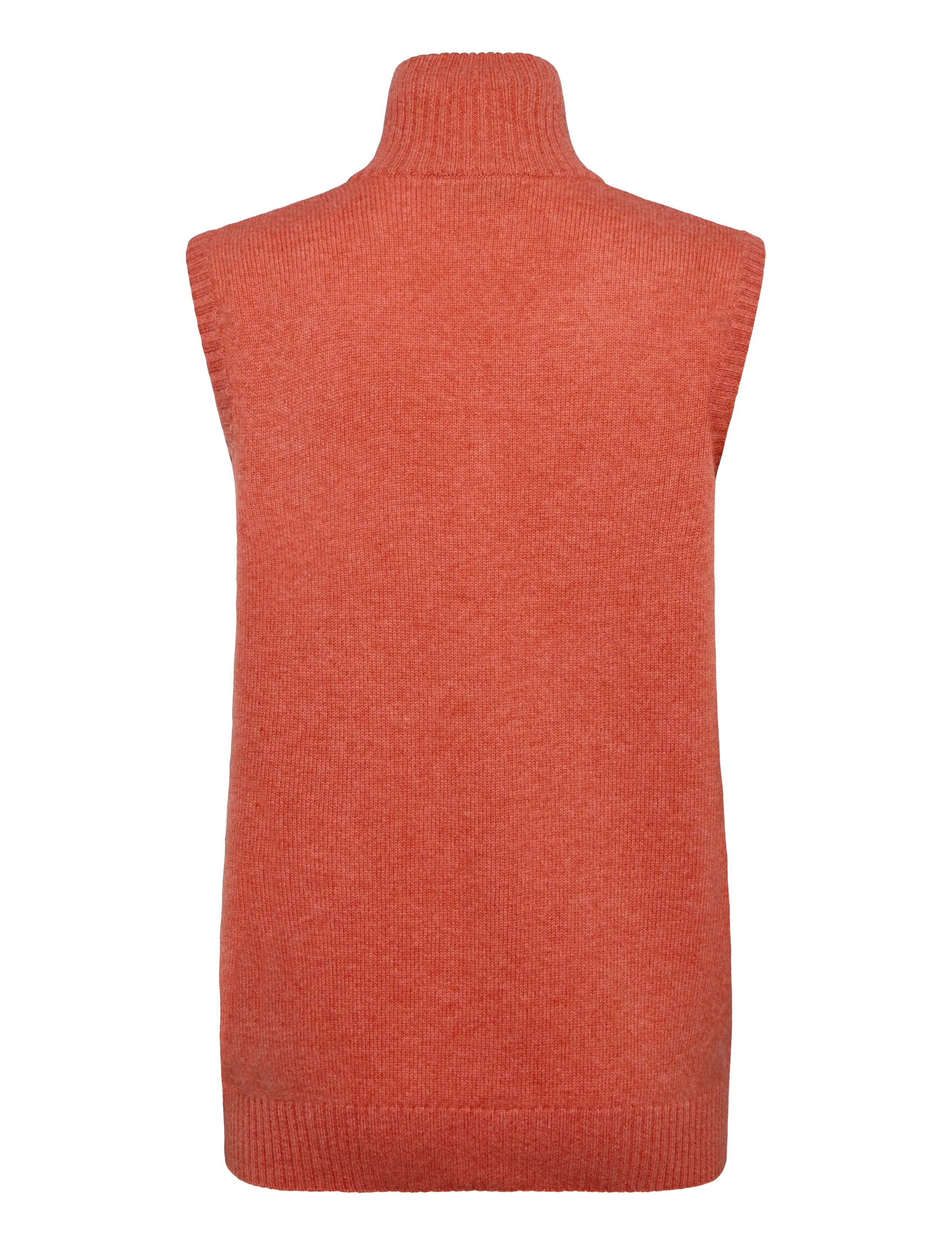 Davida Cashmere - Man Zip Vest - sunset orange - 1