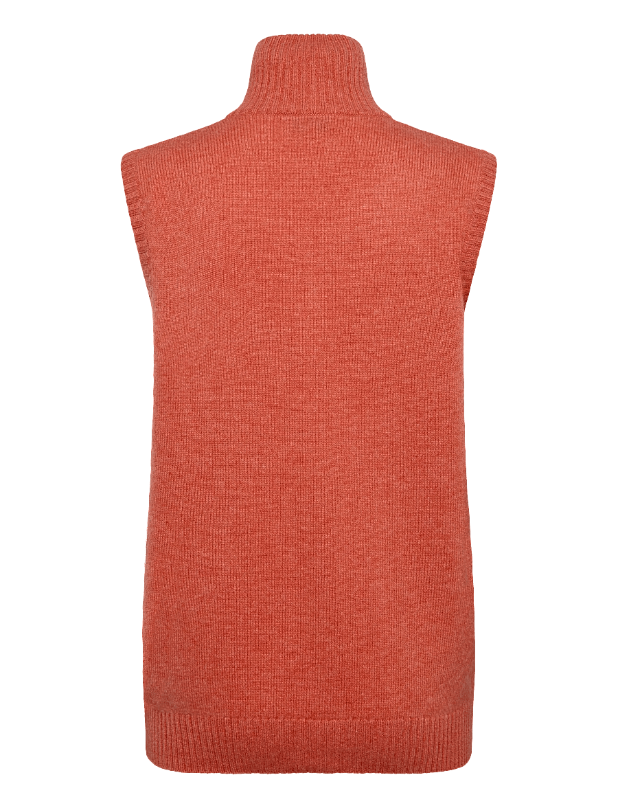 Davida Cashmere - Man Zip Vest - sunset orange - 1