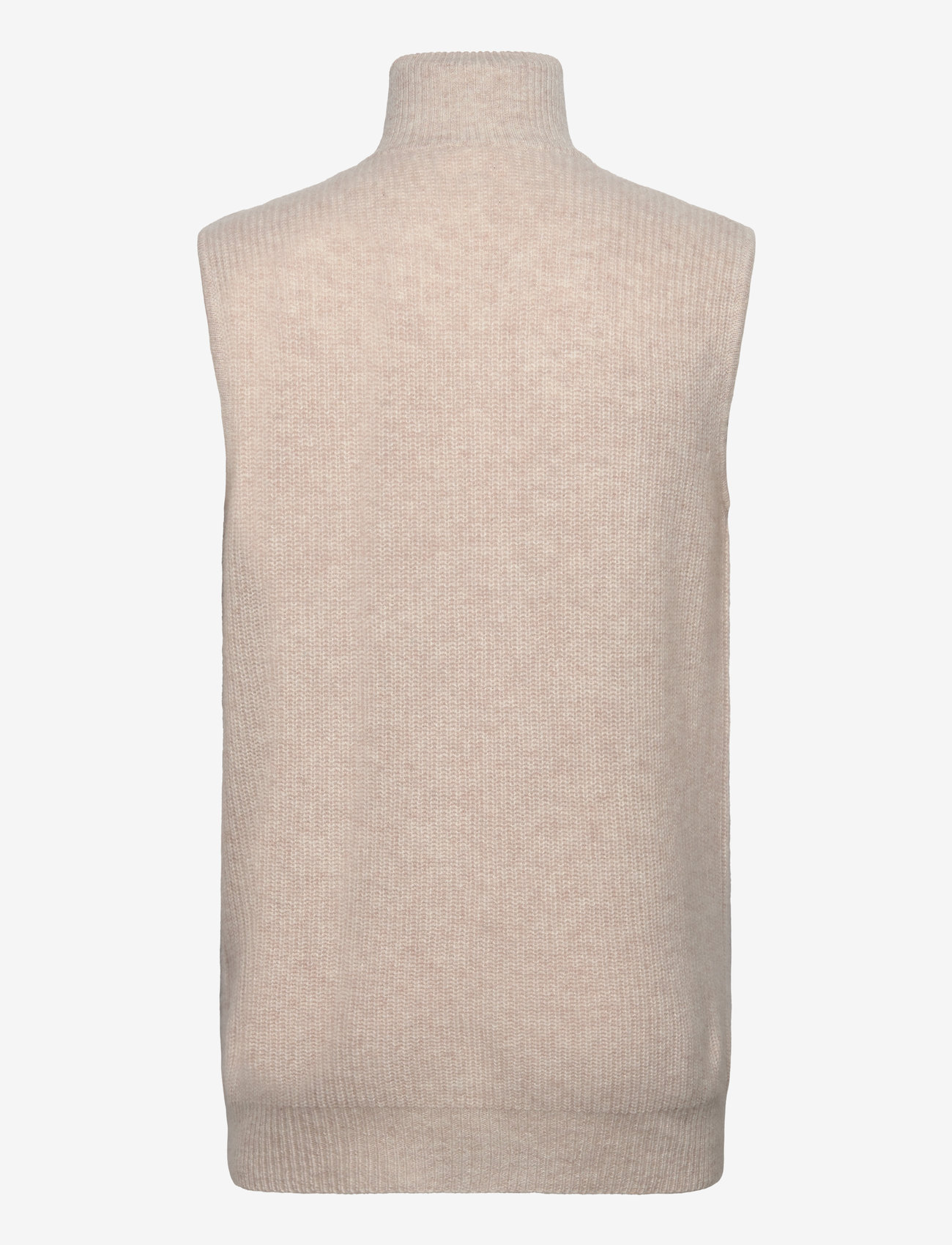 Davida Cashmere - Man Zip Pockets Vest - strikveste - light beige - 1
