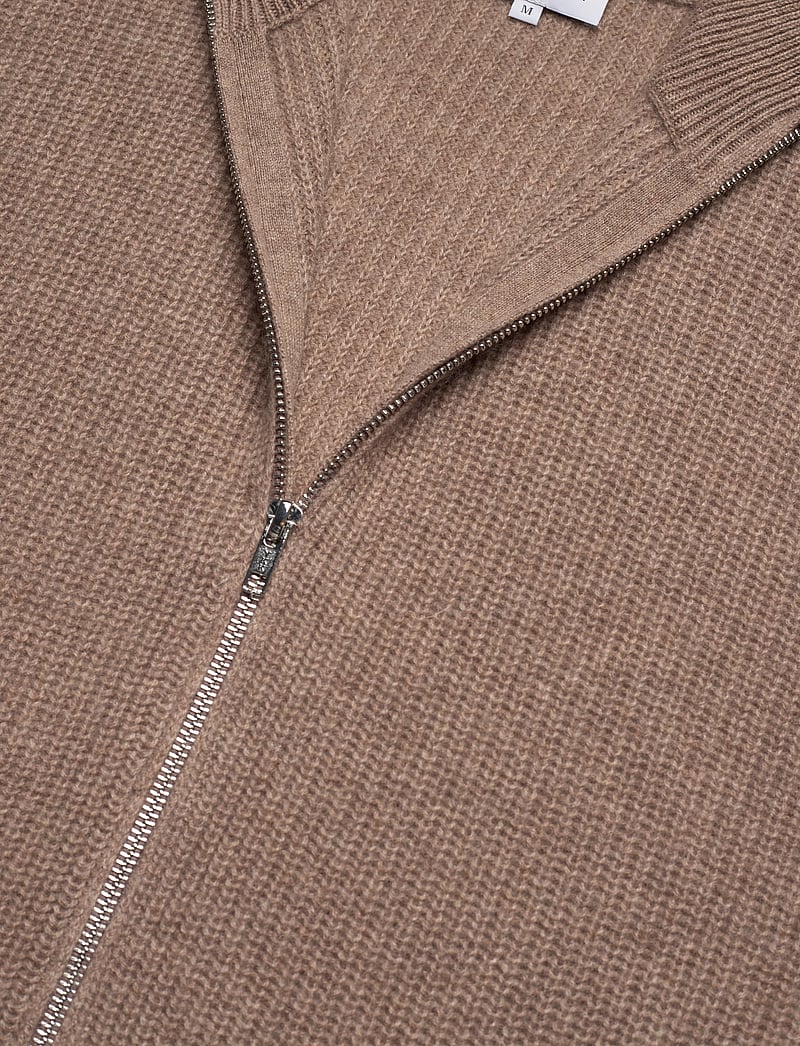 Davida Cashmere - Man Zip Pockets Vest - stickade västar - mink - 2