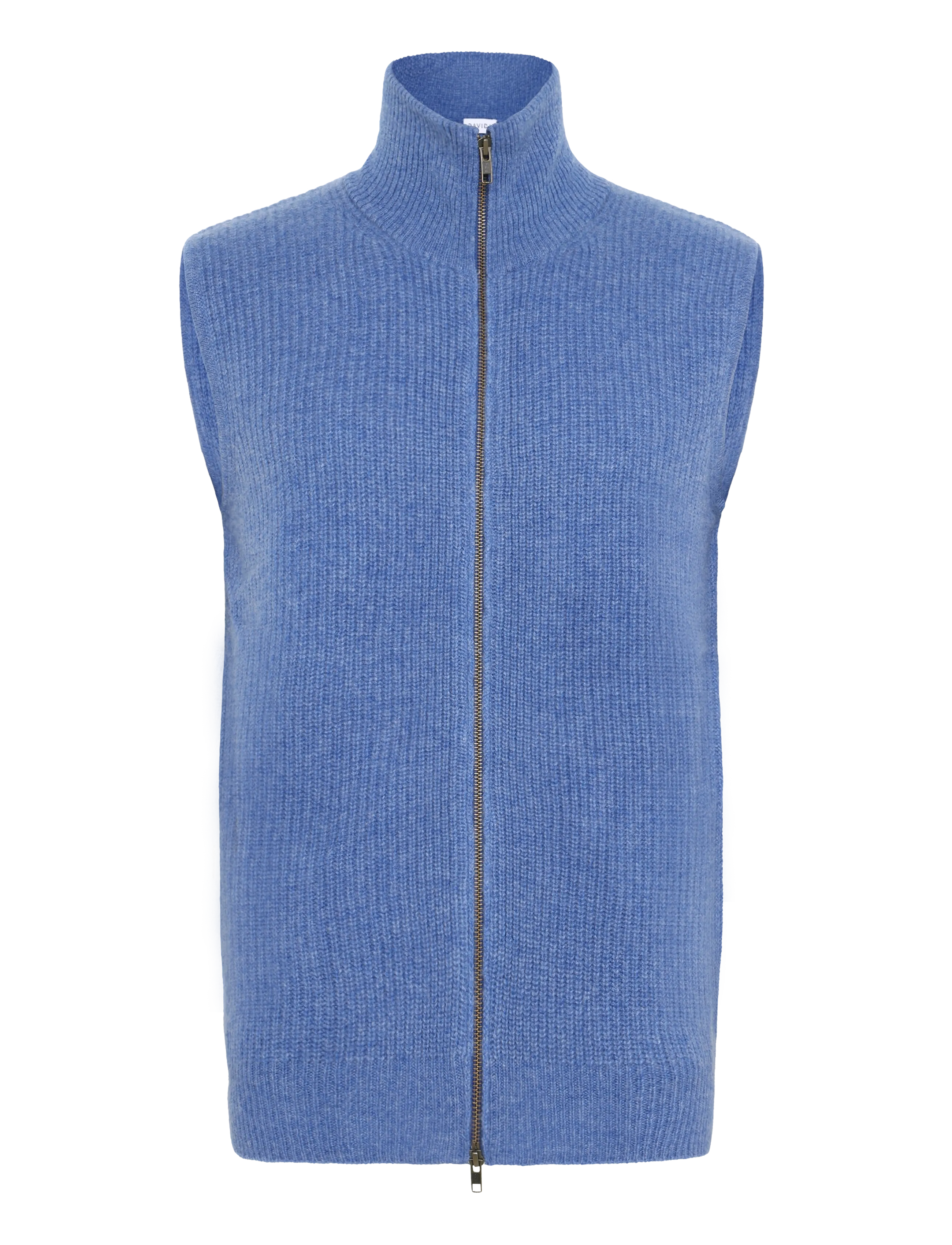 DAVIDA CASHMERE Man Zip Pockets Vest Blau - L - Herren