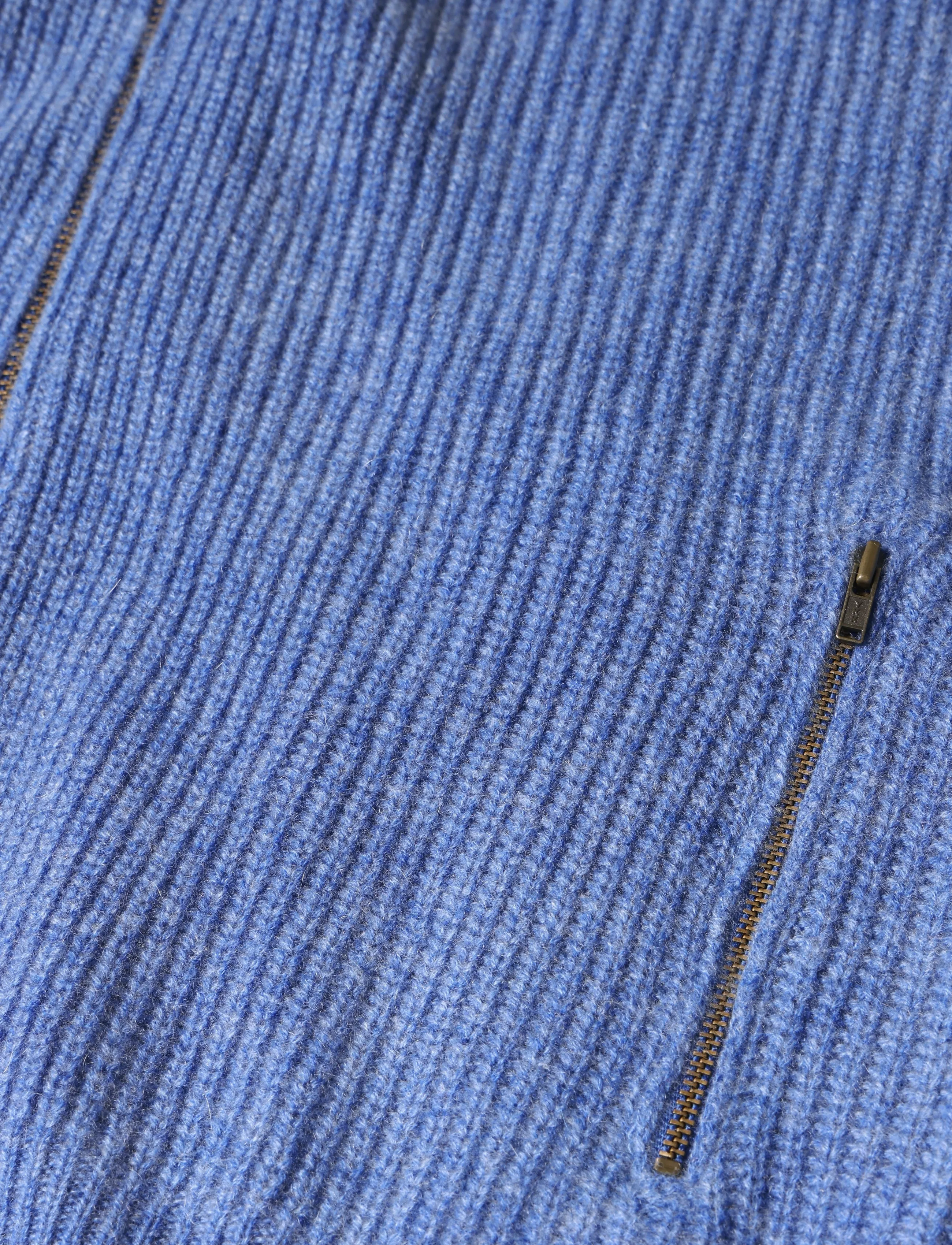 Davida Cashmere - Man Zip Pockets Vest - ocean blue - 3