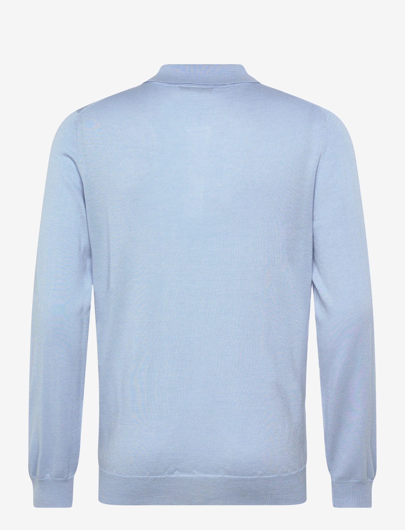 Davida Cashmere - Man fine knit collar - poloer i strik med lange ærmer - blue fug - 1