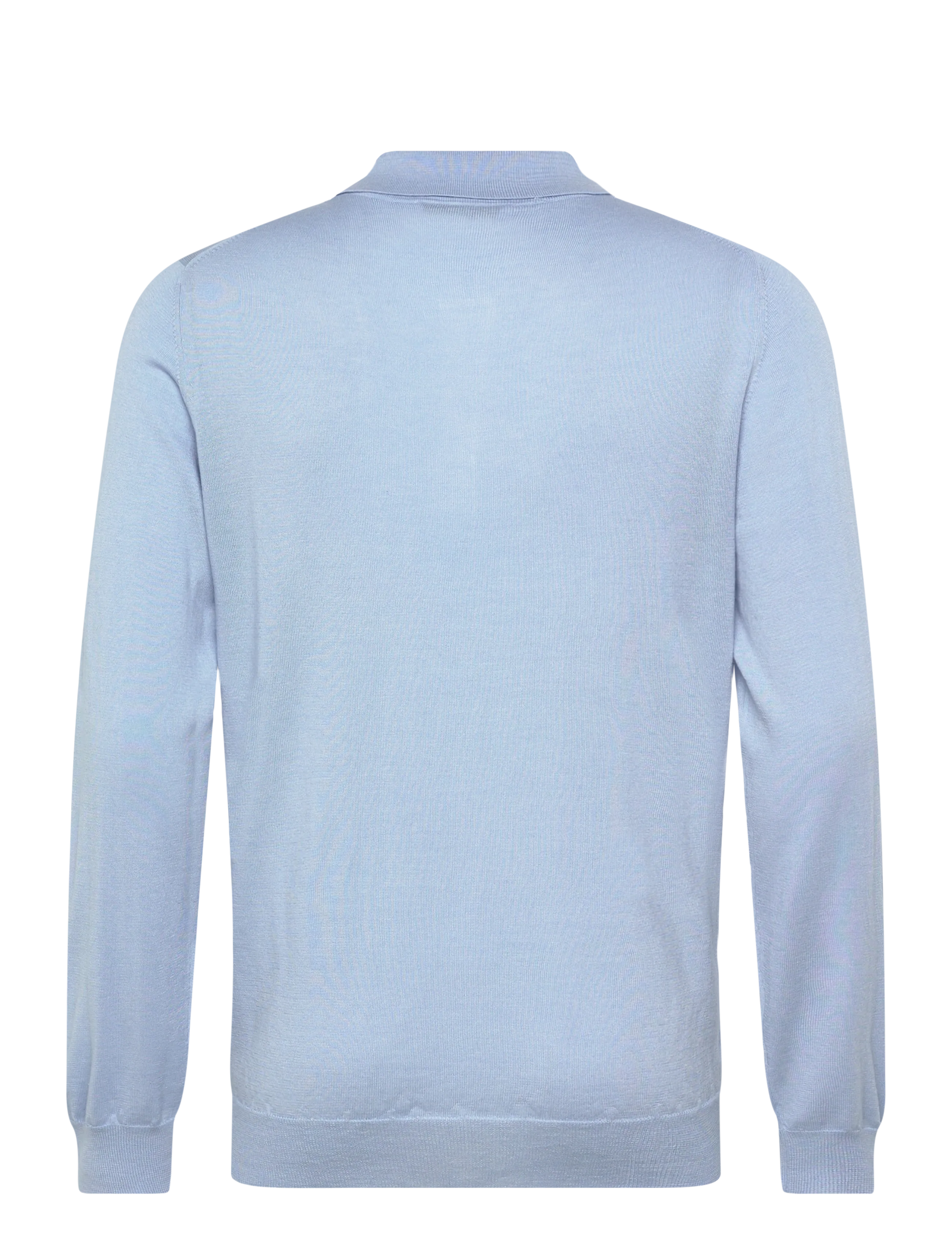 Davida Cashmere - Man fine knit collar - langärmelige gestrickte polohemden - blue fug - 1