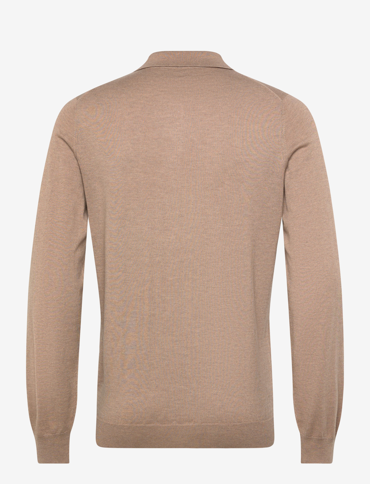 Davida Cashmere - Man fine knit collar - long-sleeved knitted polos - mink - 1
