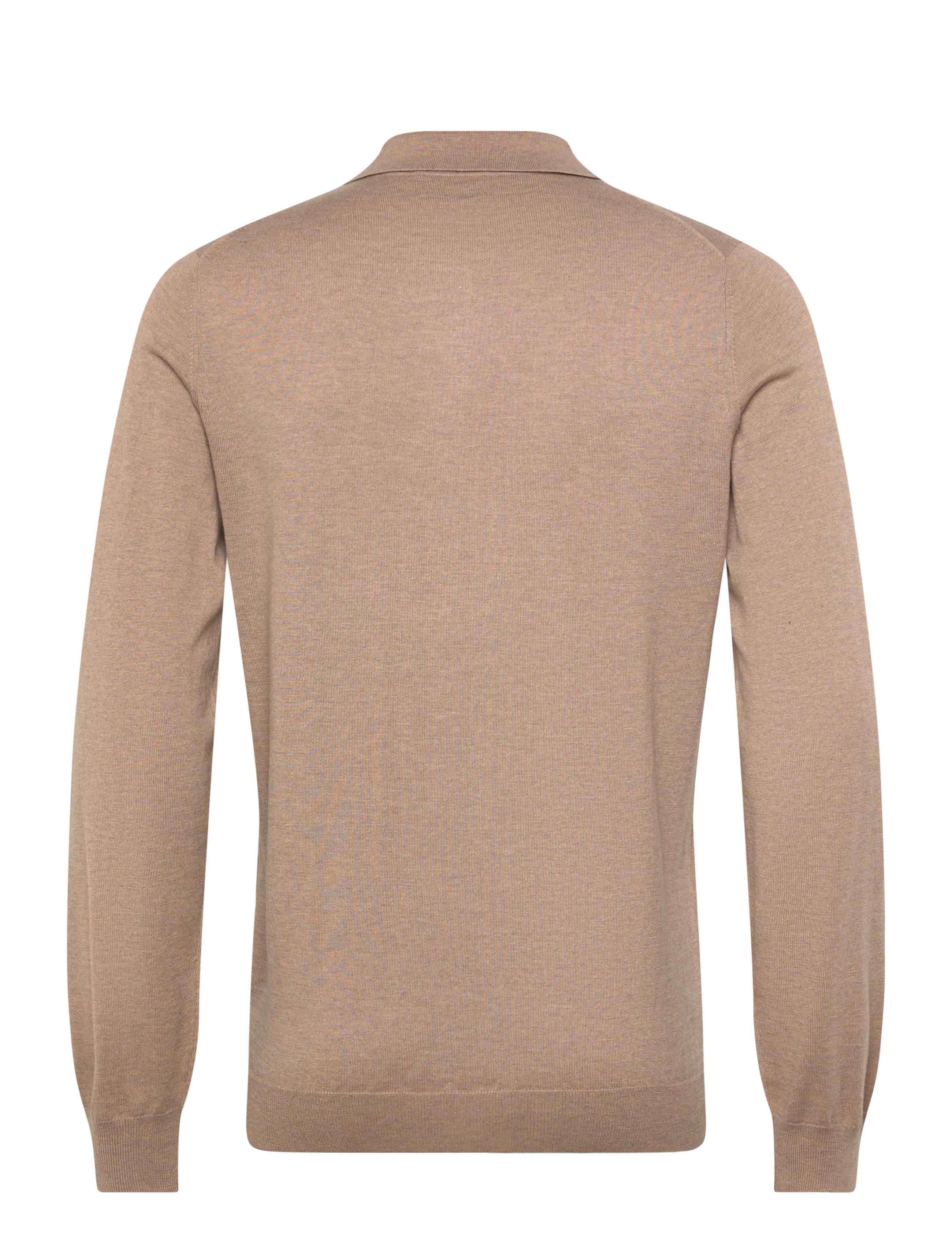 Davida Cashmere - Man fine knit collar - long-sleeved knitted polos - mink - 1