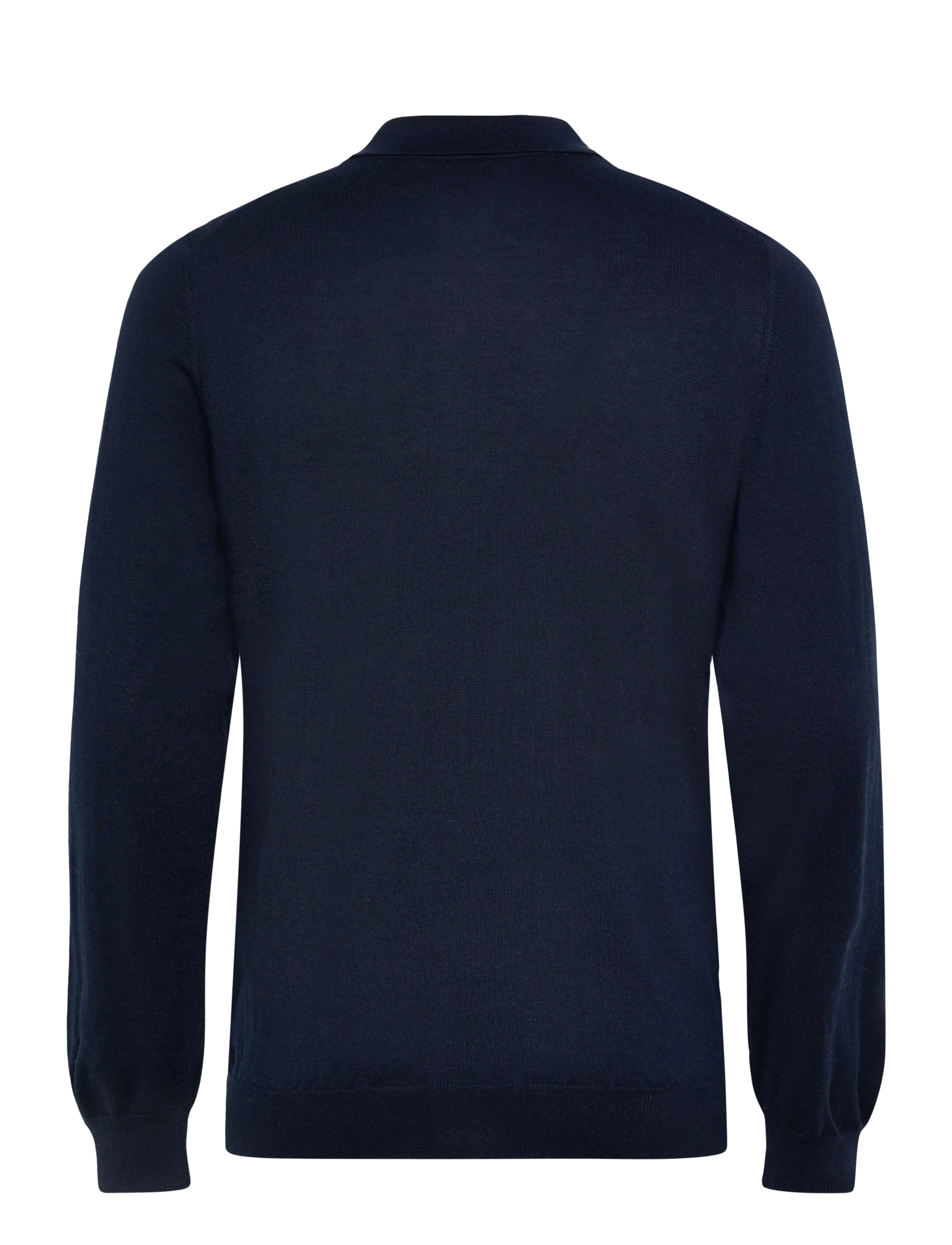 Davida Cashmere - Man fine knit collar - langärmelige gestrickte polohemden - navy - 1