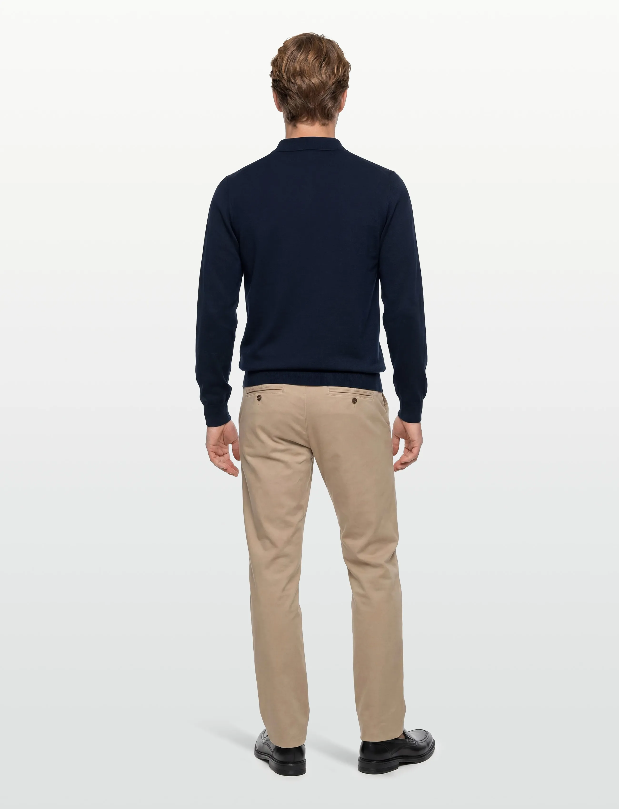 Davida Cashmere - Man fine knit collar - polostrik - navy - 4
