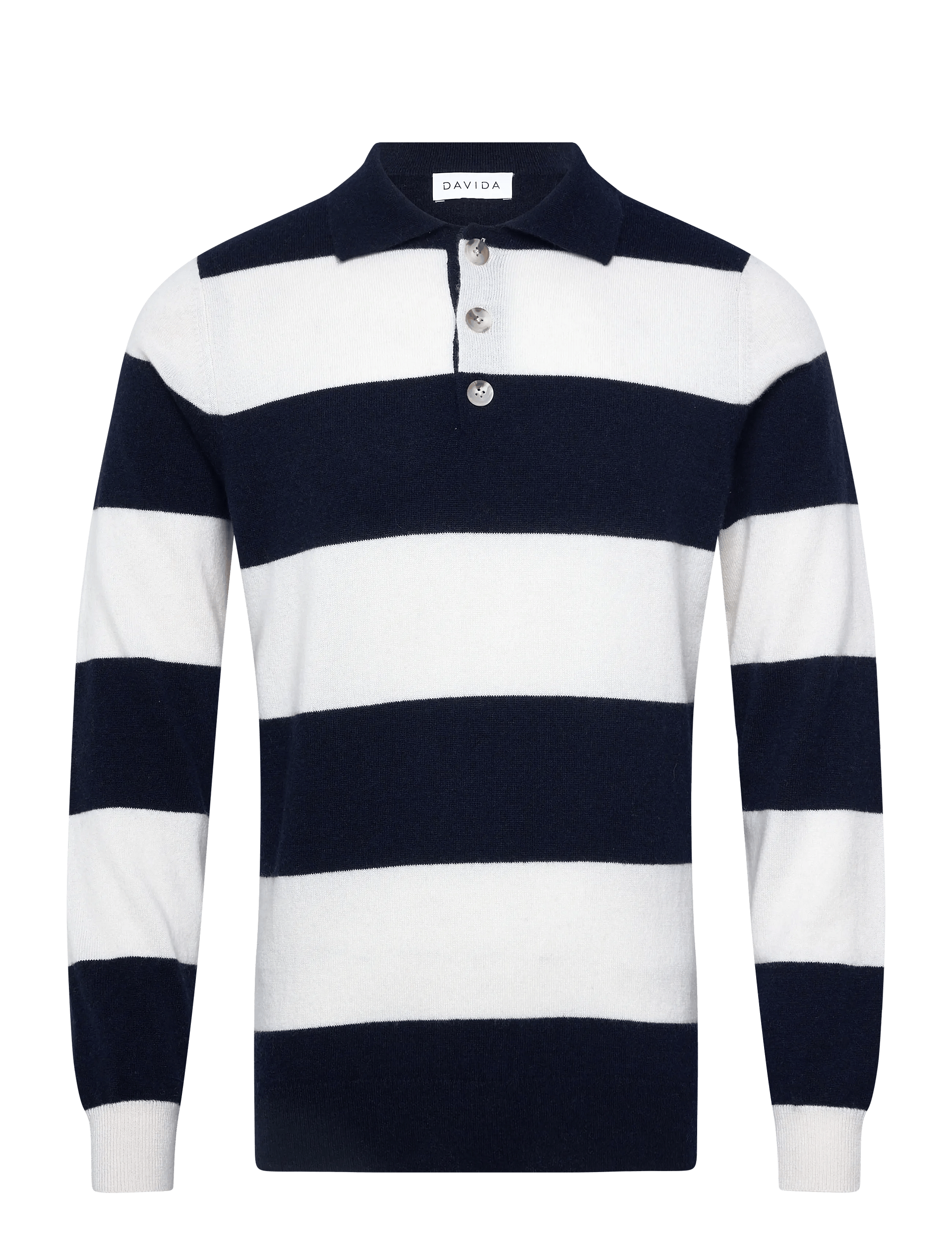 Davida Cashmere Man Collar Striped