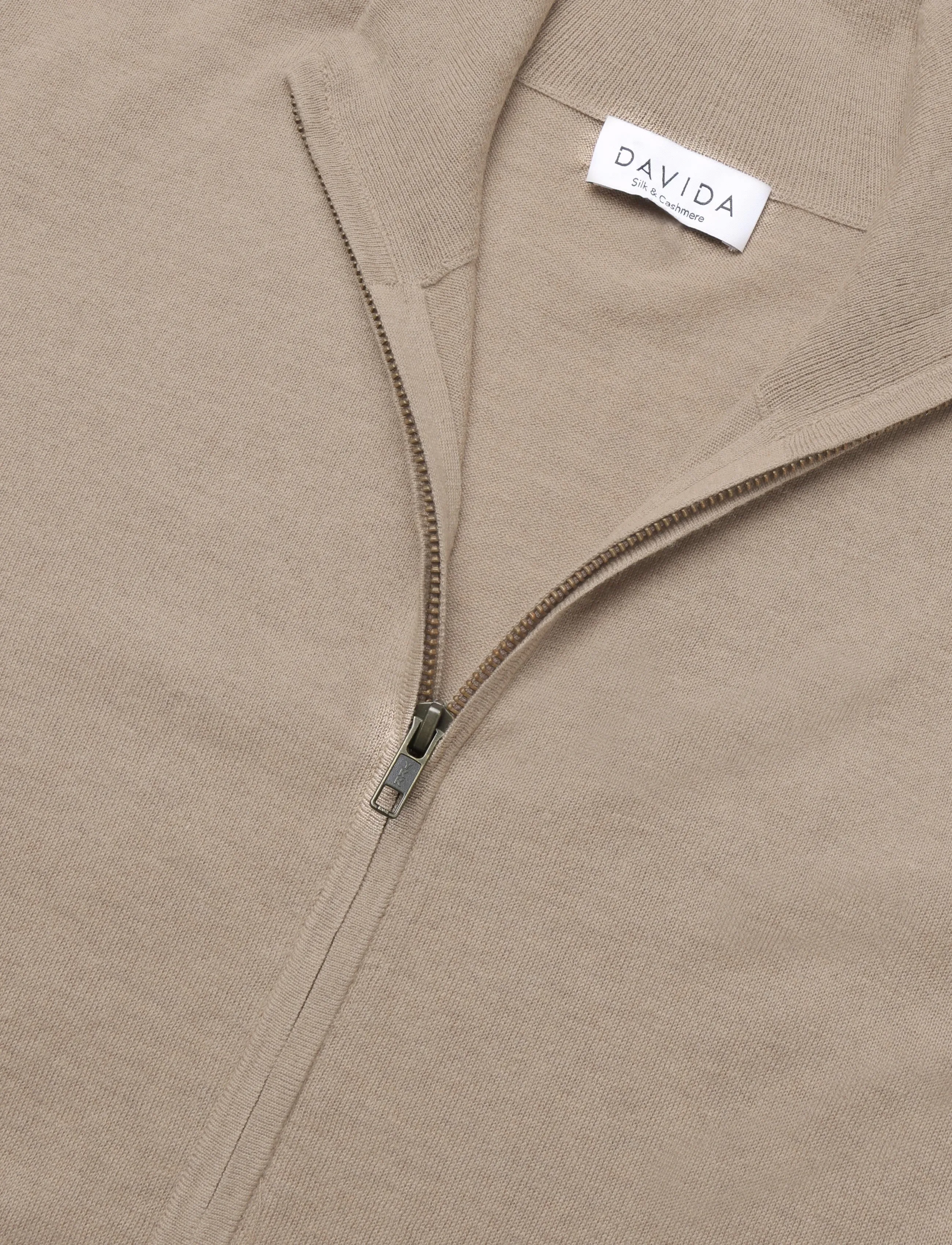 Davida Cashmere - Man Fine Knit Full Zip - herbstliche kleidung - mink - 2