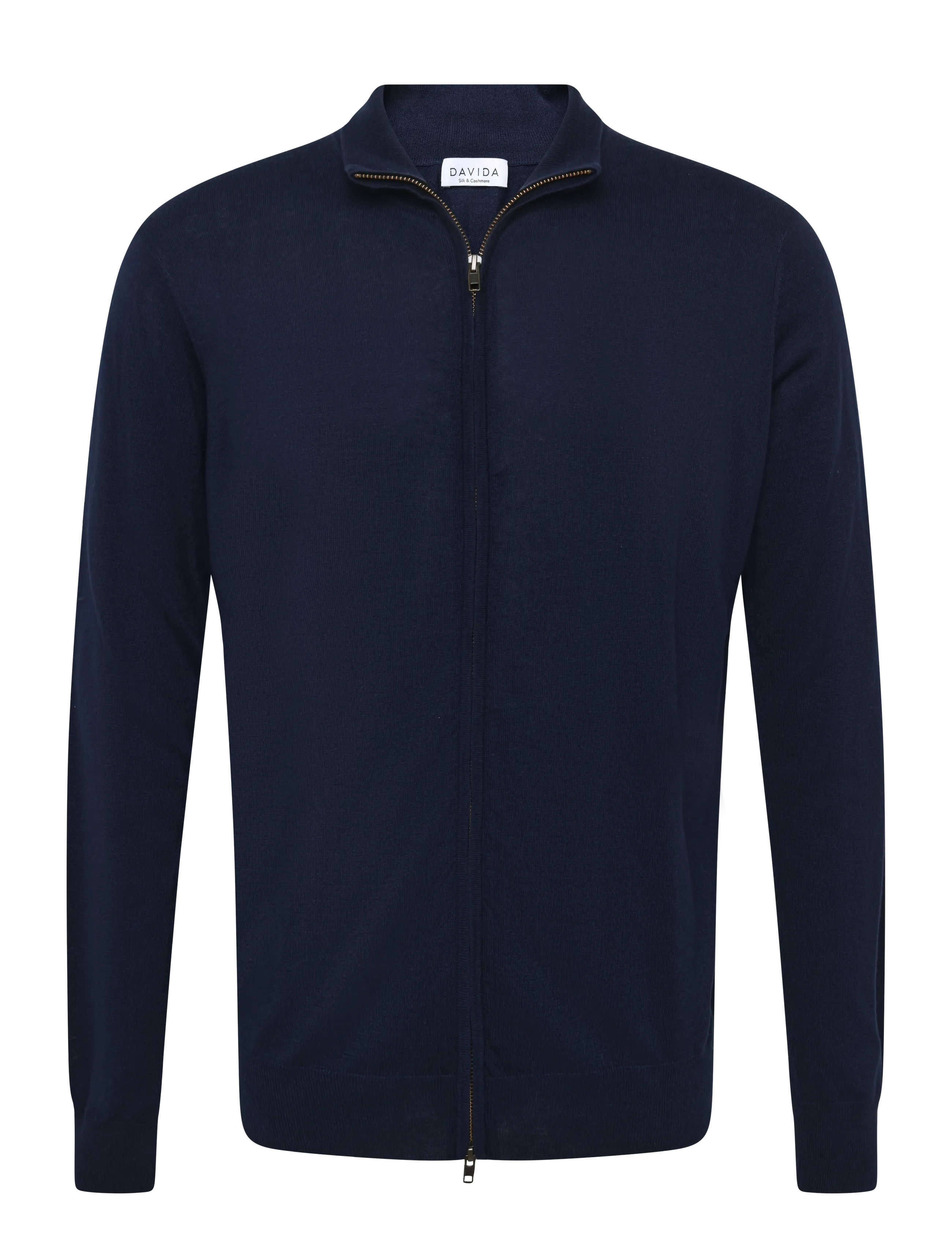 Davida Cashmere Man Fine Knit Full Zip - Davida Cashmere - NAVY / navy