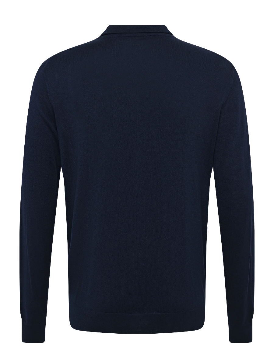 Davida Cashmere - Man Fine Knit Full Zip - pullover mit durchgehendem reißverschluss - navy - 1