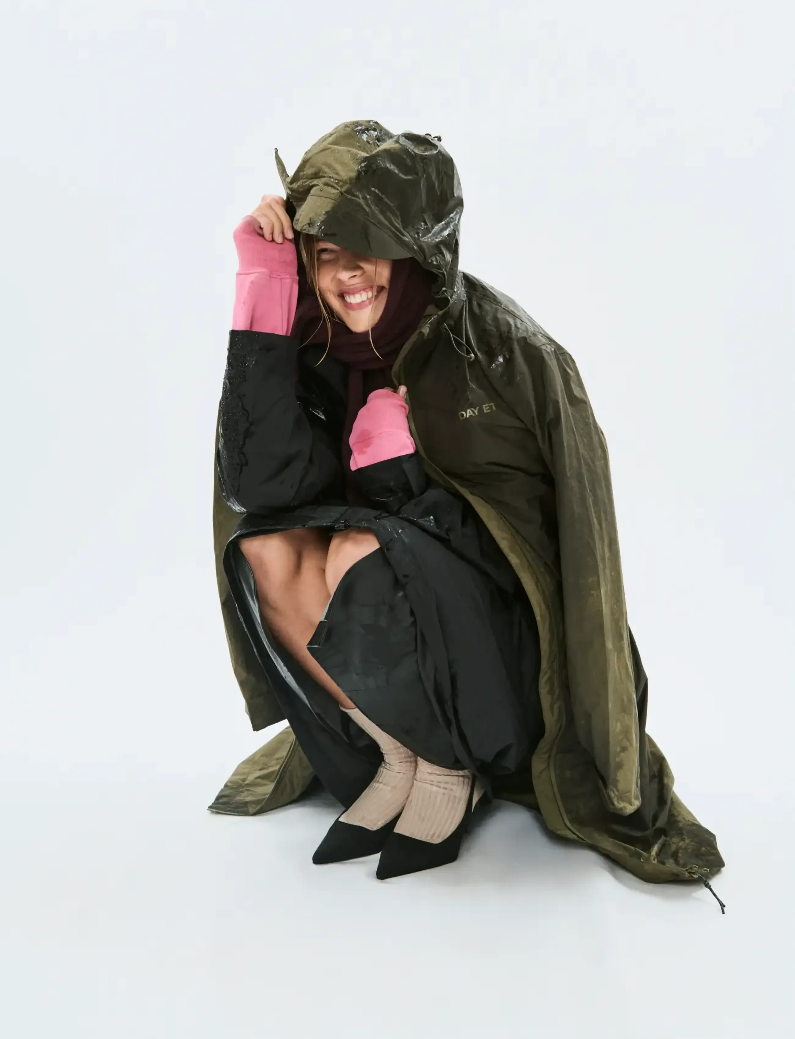 DAY ET Day RE-No Rain Coat - Sæsonens farver - DARK OLIVE / khaki/green