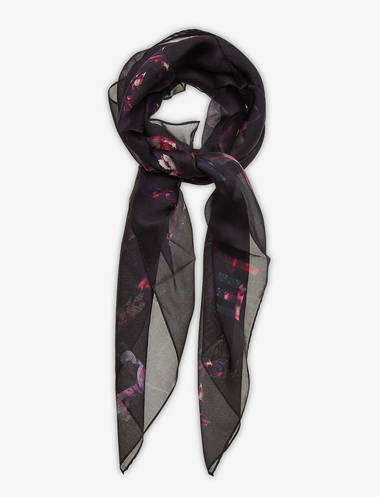 DAY ET - Day Silk Big Flower Logo Scarf - black - 0