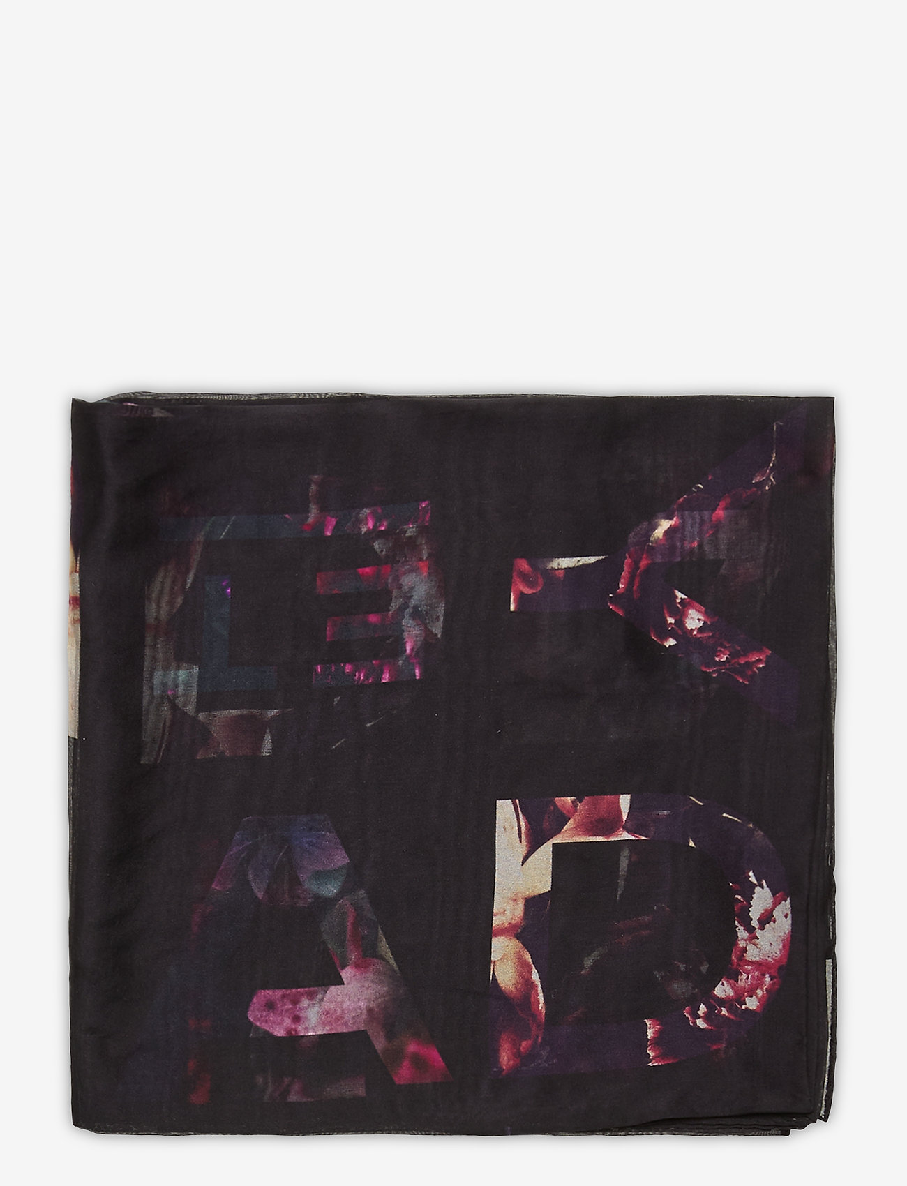 DAY ET - Day Silk Big Flower Logo Scarf - black - 1