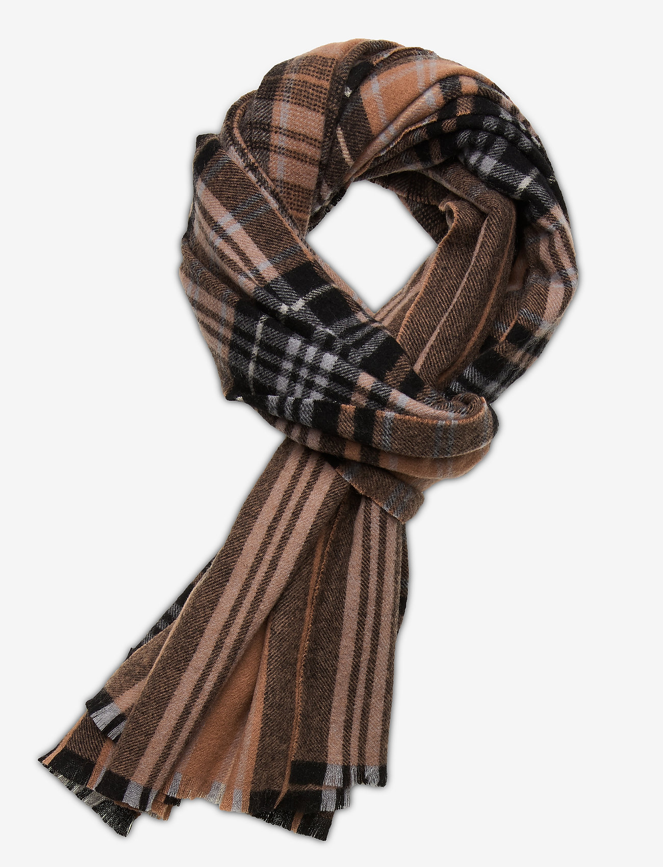 DAY ET - Day Check Text Woven scarf - lion brown - 0